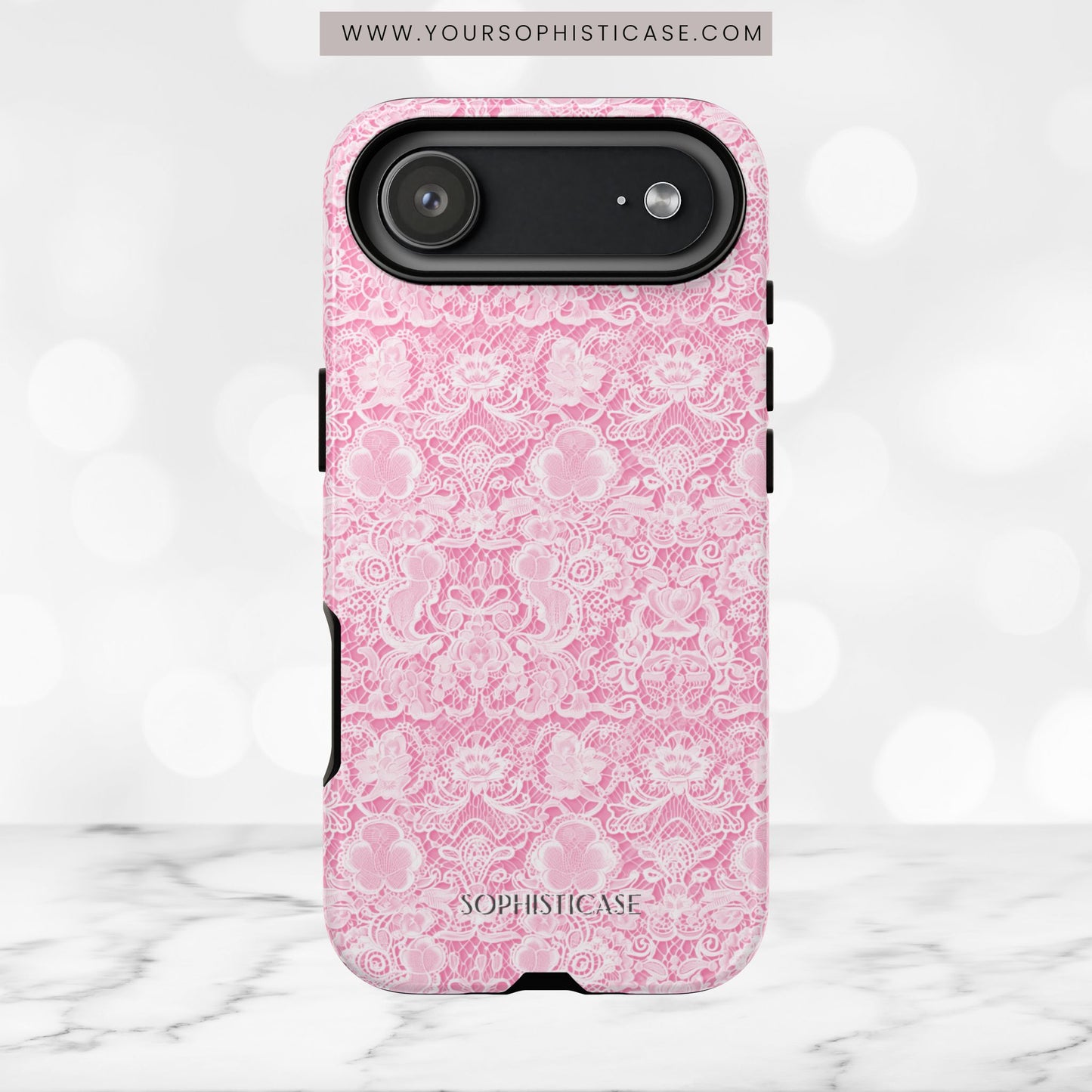 Luxe Lace in Pink - iPhone Case