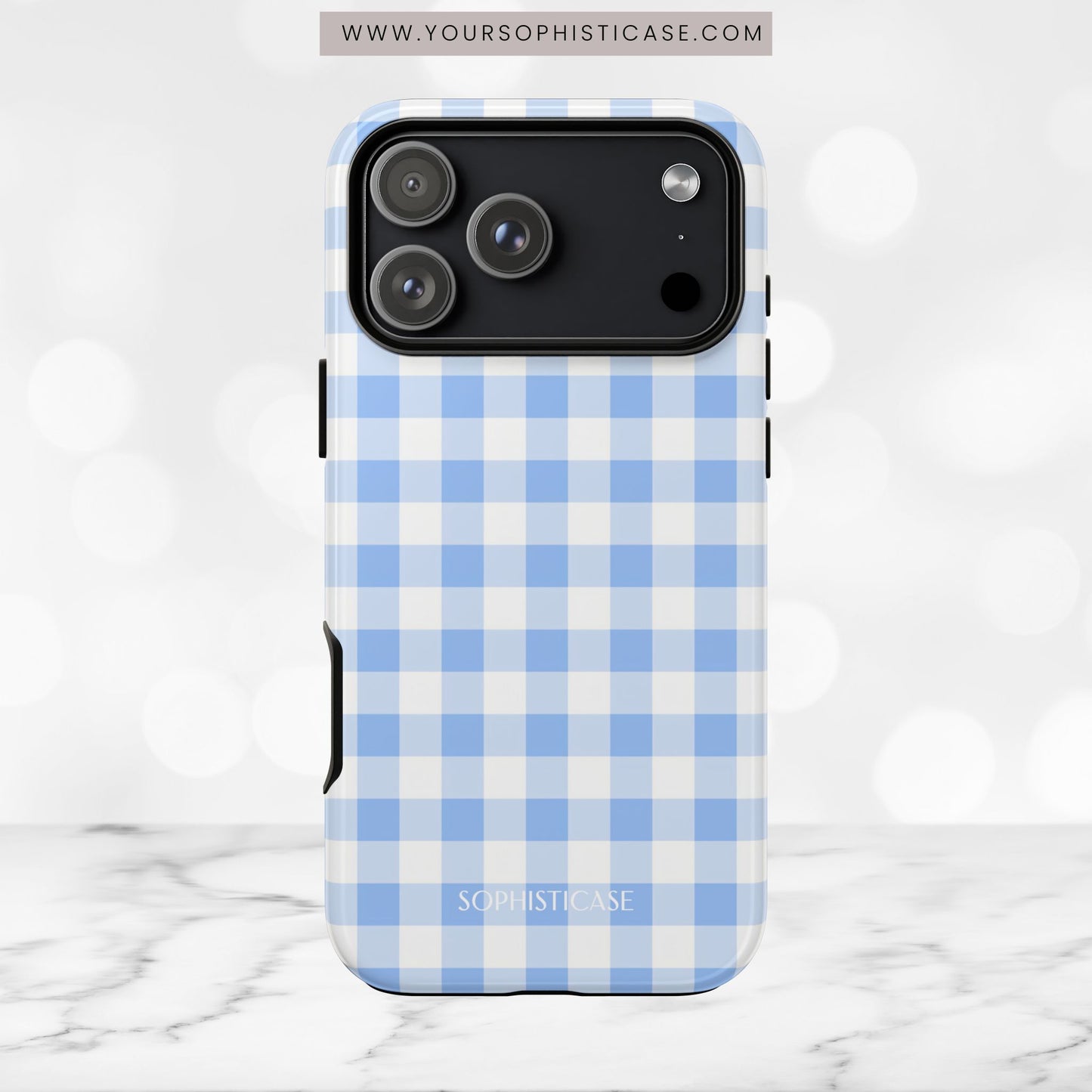 Gingham in Blue - Tough Phone Case