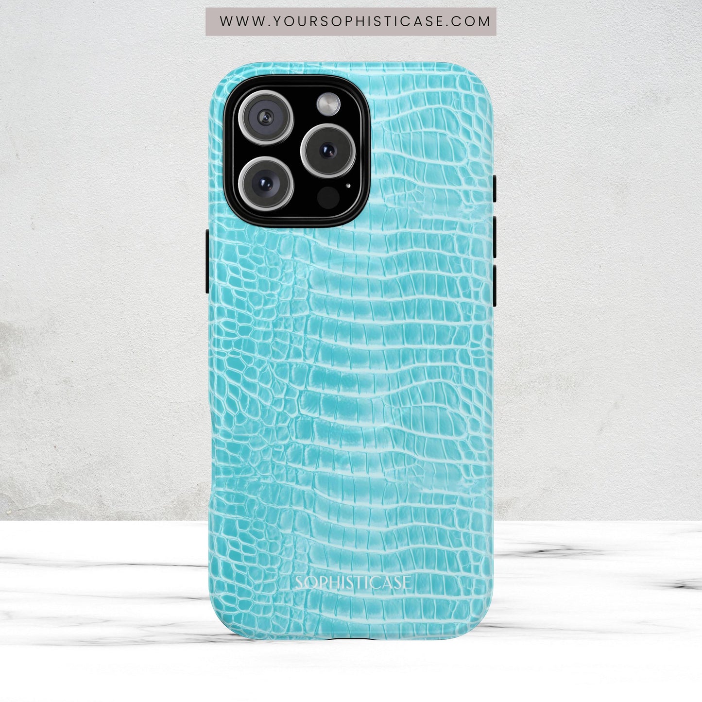 Luxe Leather in Aqua - Magsafe Case