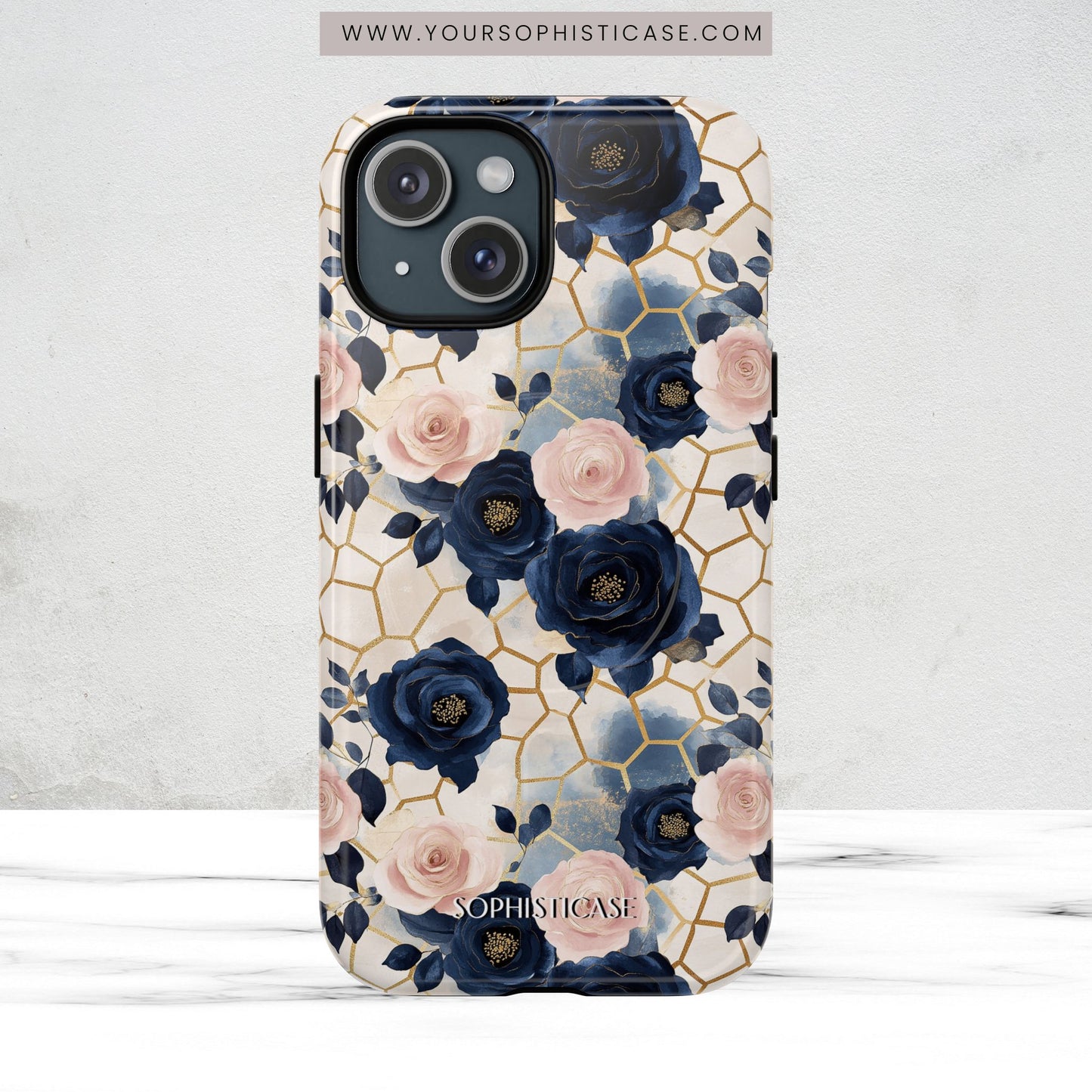 Royal Floral in Navy Hive - iPhone Magsafe Case