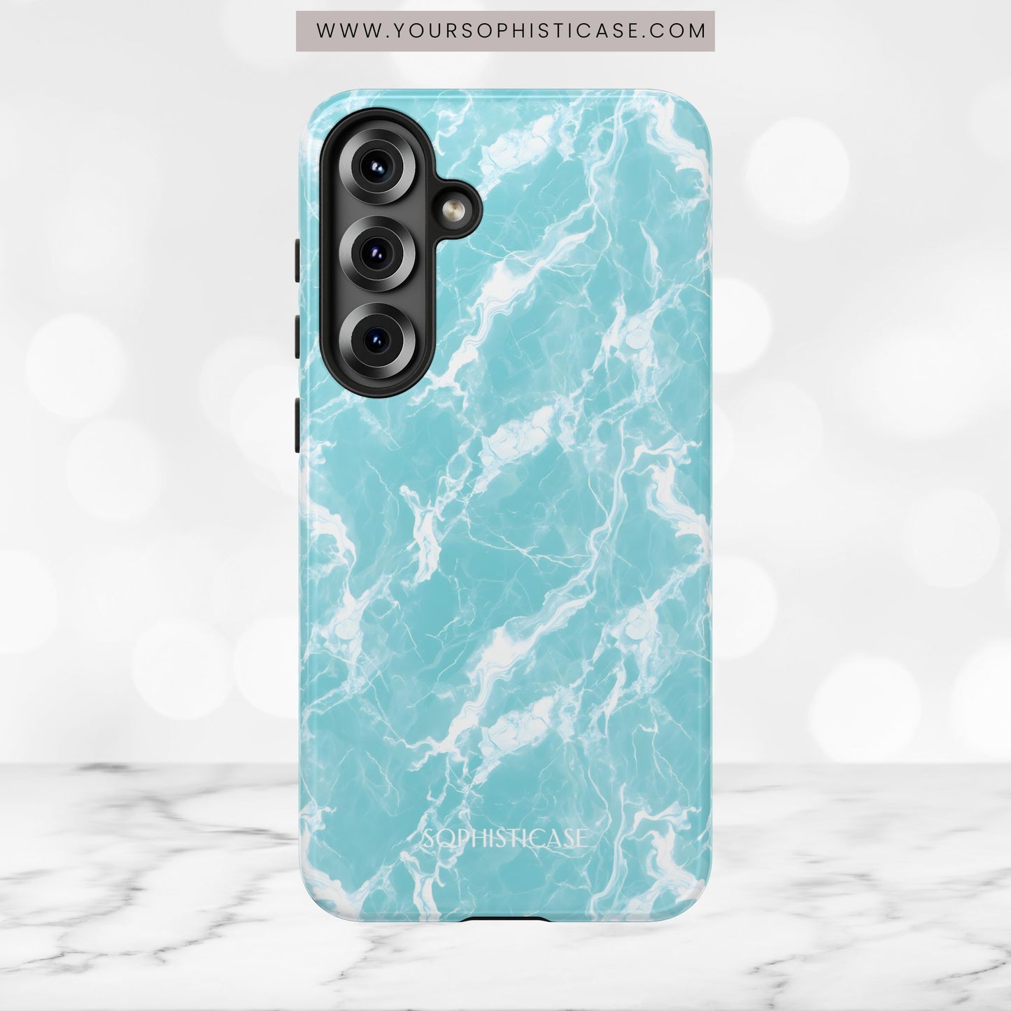 Marble Crush in Aqua - Tough Phone Case