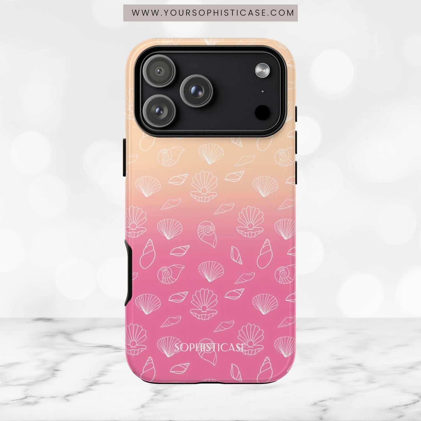 Seashell Society in Sandy Pink Sunset - iPhone Case