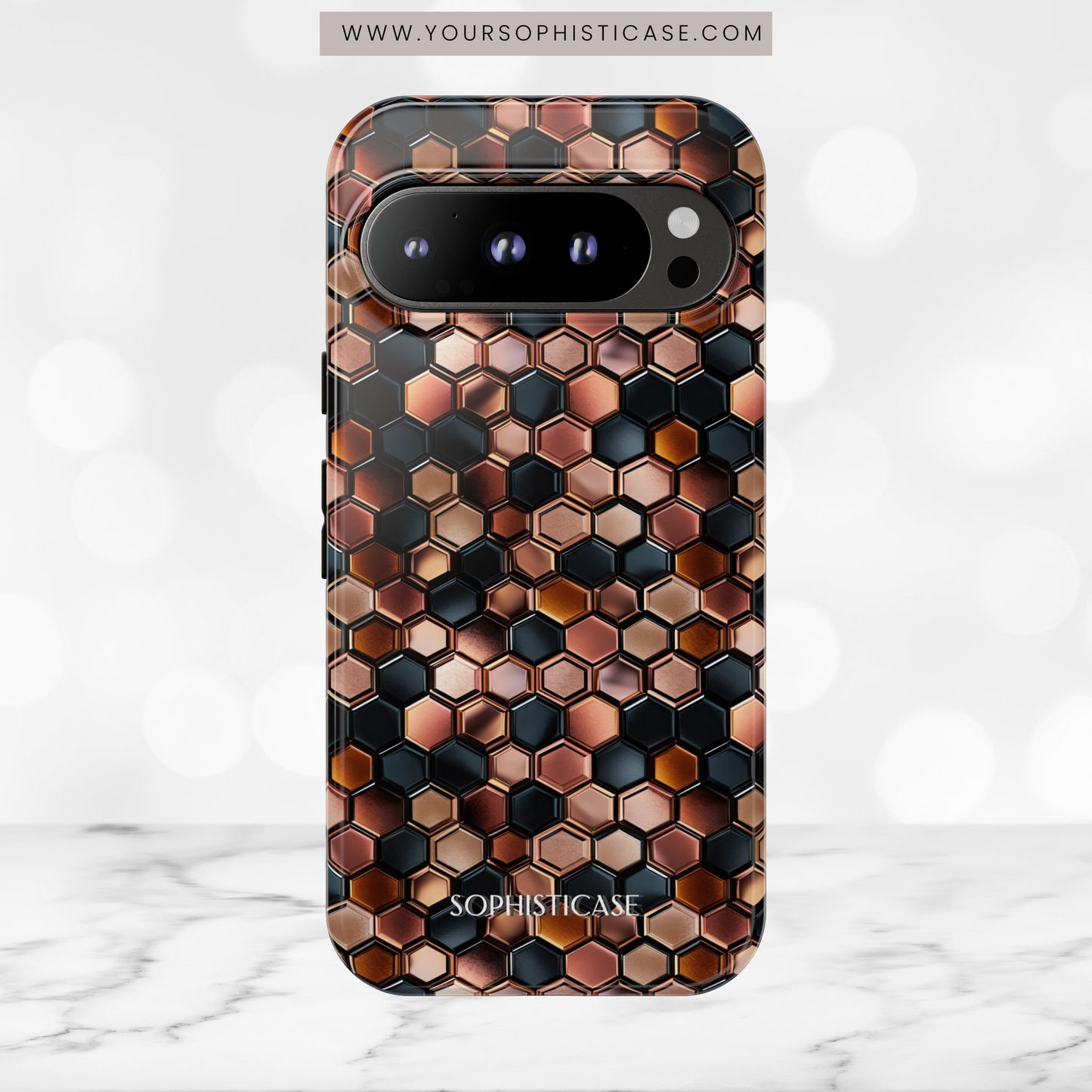 Rose' Runway in Honeycomb Mosaic - Tough Phone Case