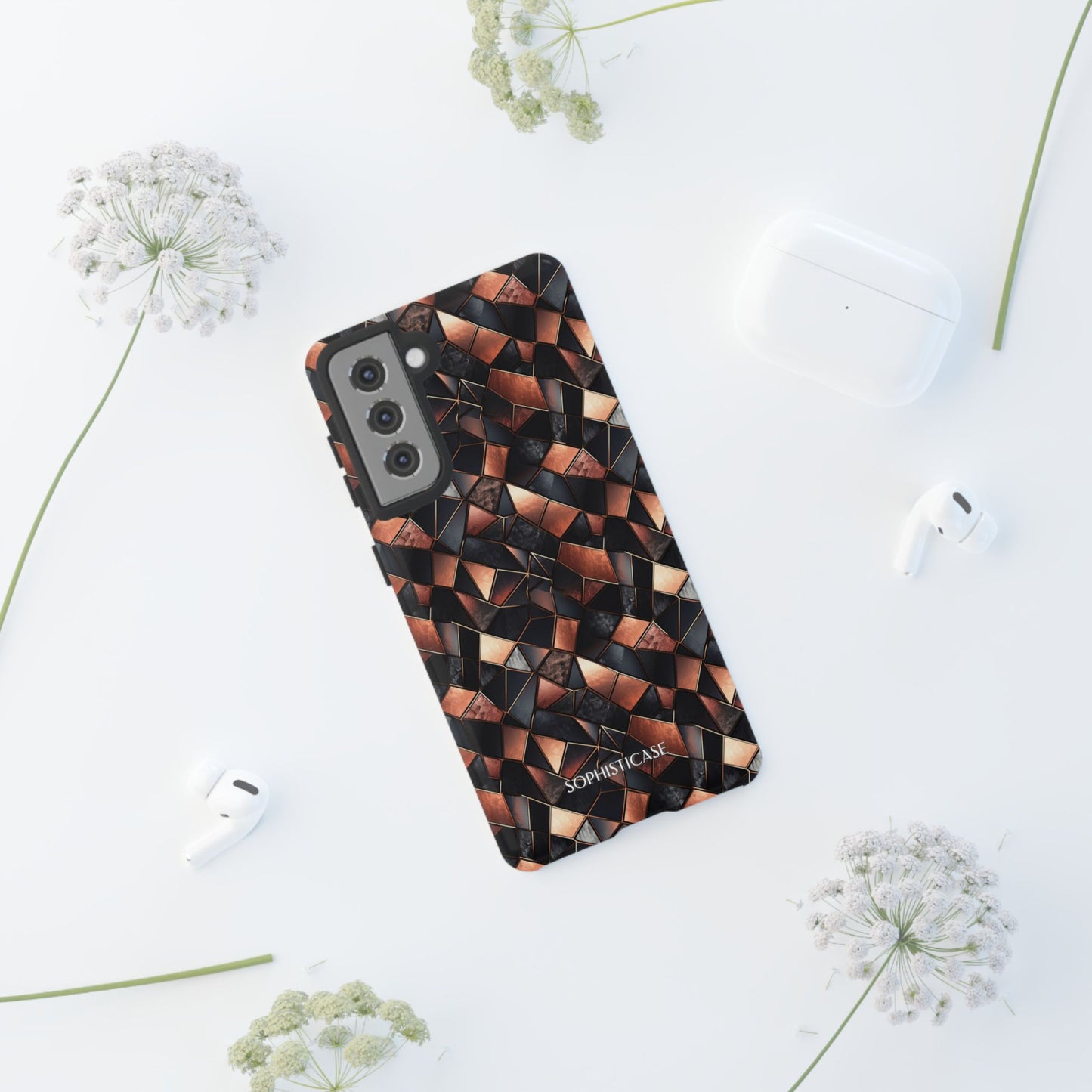 Rose' Runway in Noir Mosaic - Tough Phone Case