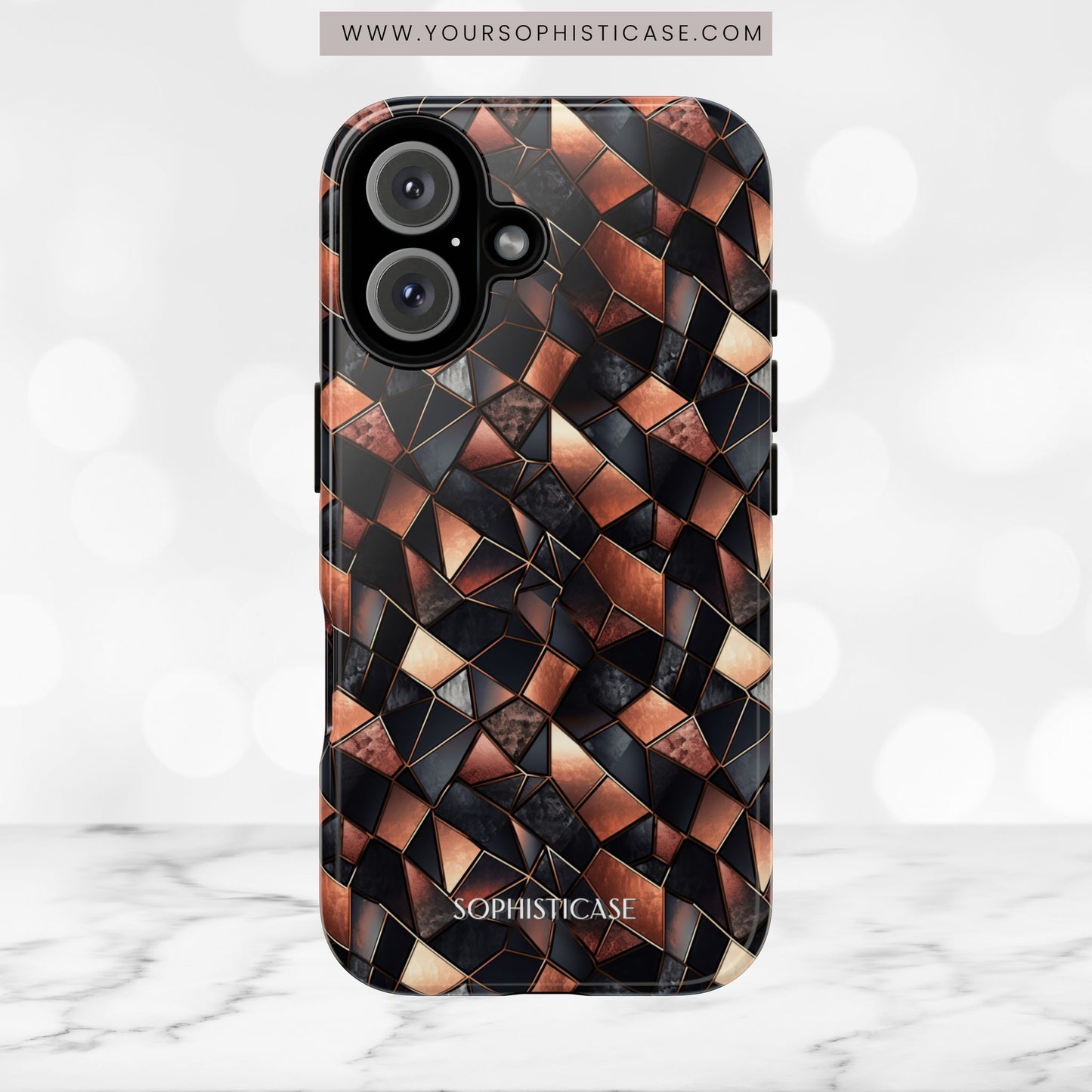 Rose' Runway in Noir Mosaic - Tough Phone Case