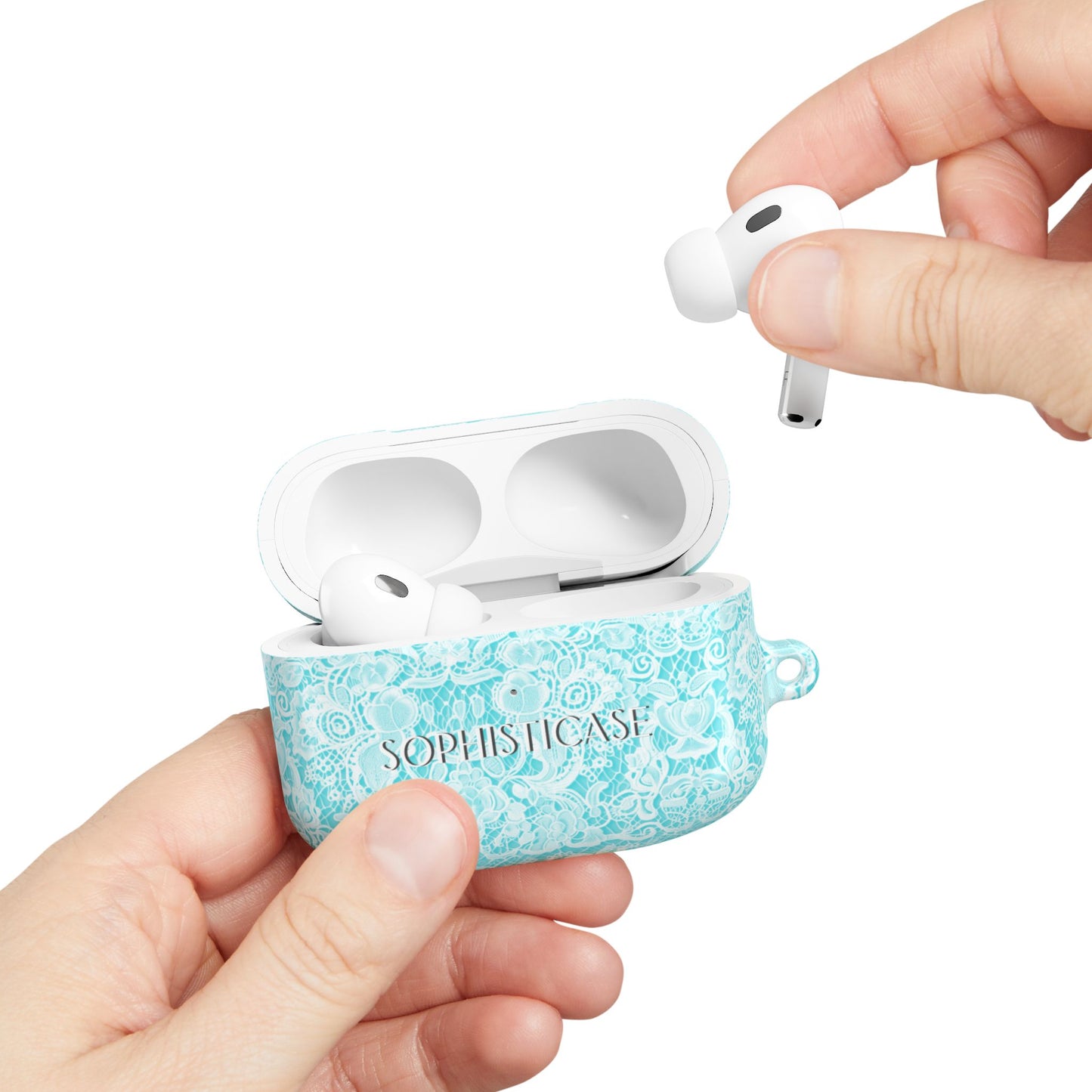 AirPod Cases - Luxe Lace in Aqua