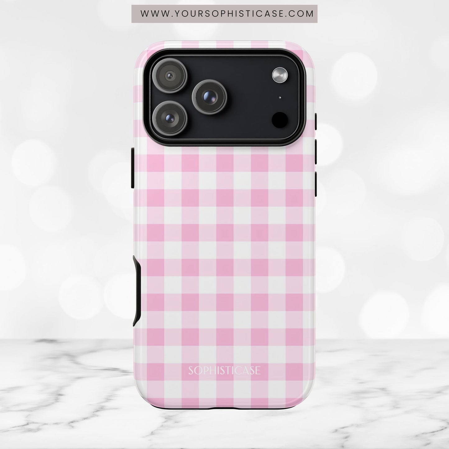 Gingham in Pink - Tough Phone Case