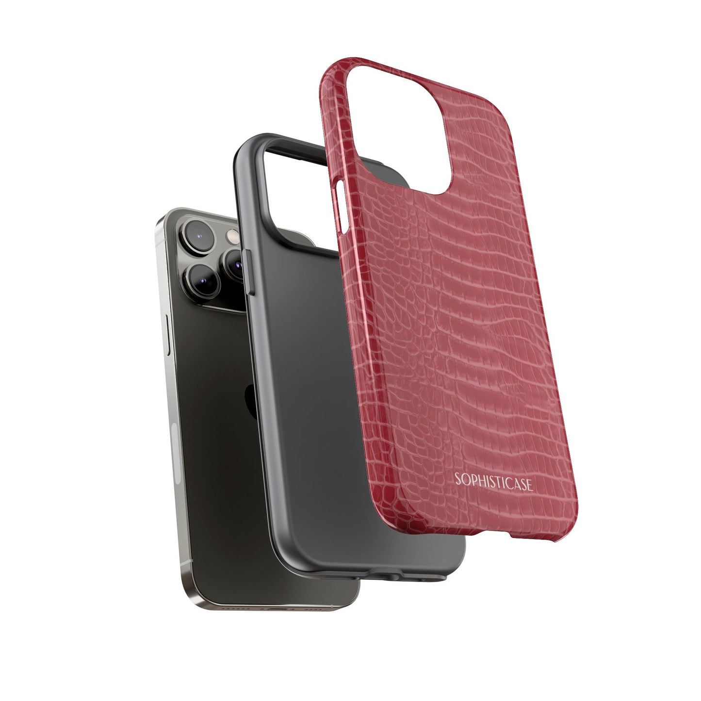 Luxe Leather in Cherry Red - iPhone Case