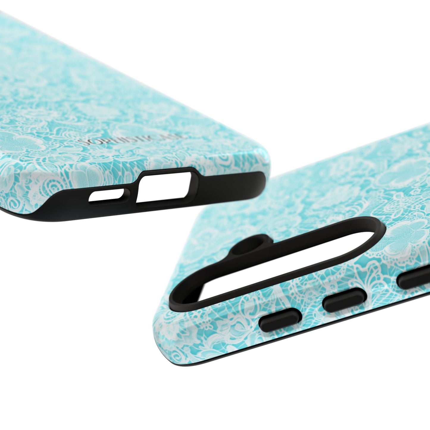 Luxe Lace in Aqua - Tough Phone Case