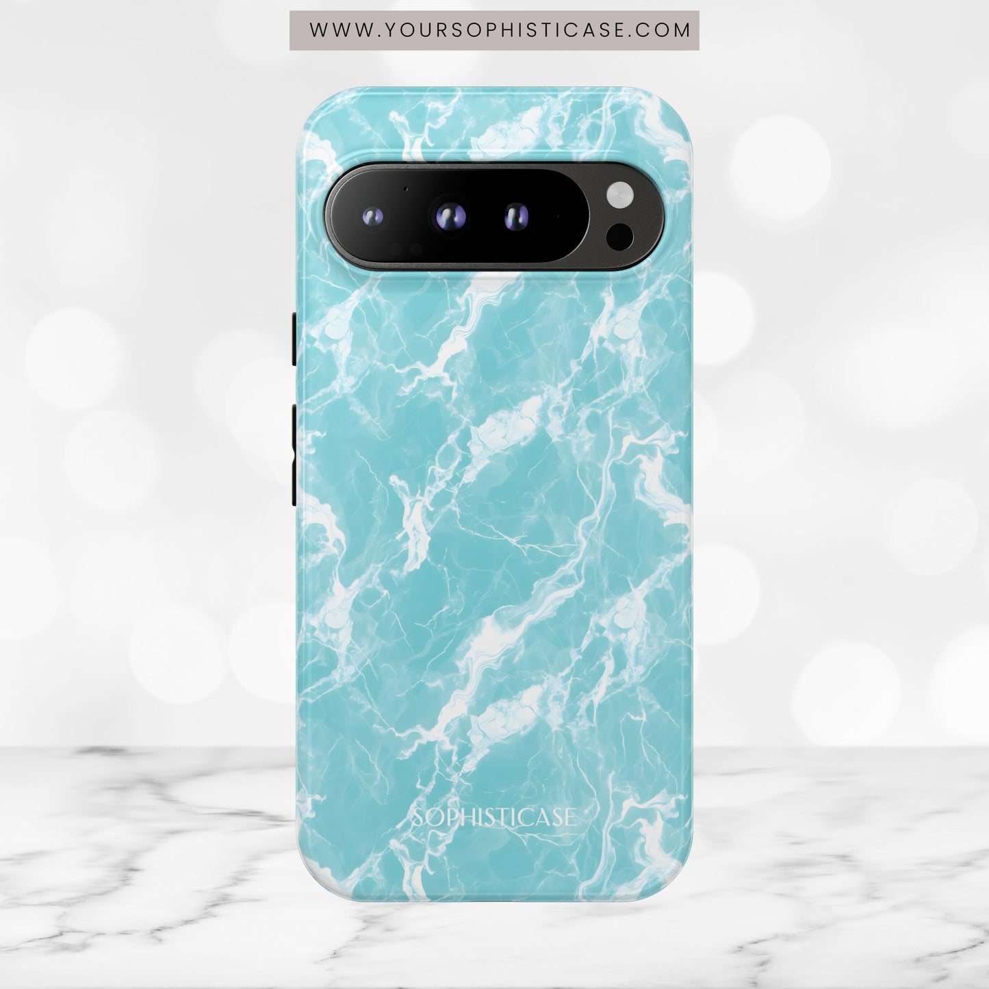Marble Crush in Aqua - Tough Phone Case