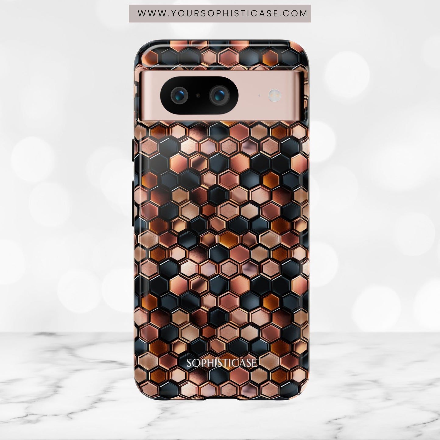 Rose' Runway in Honeycomb Mosaic - Tough Phone Case