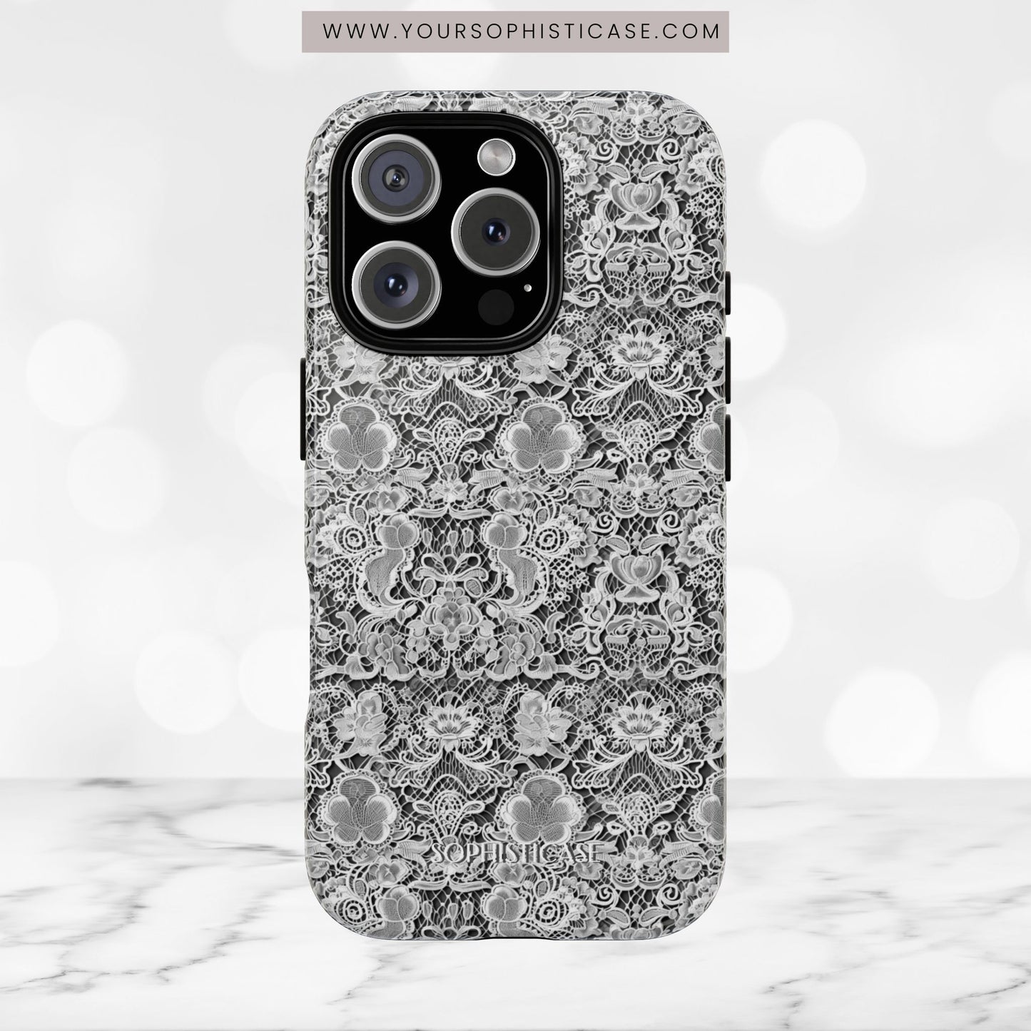 Luxe Lace in Black - iPhone Case