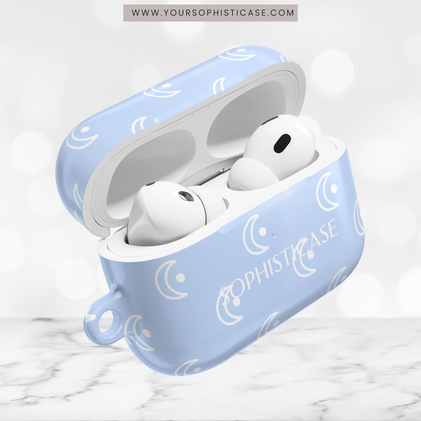 AirPod Cases - Moon Phase in Baby Blue