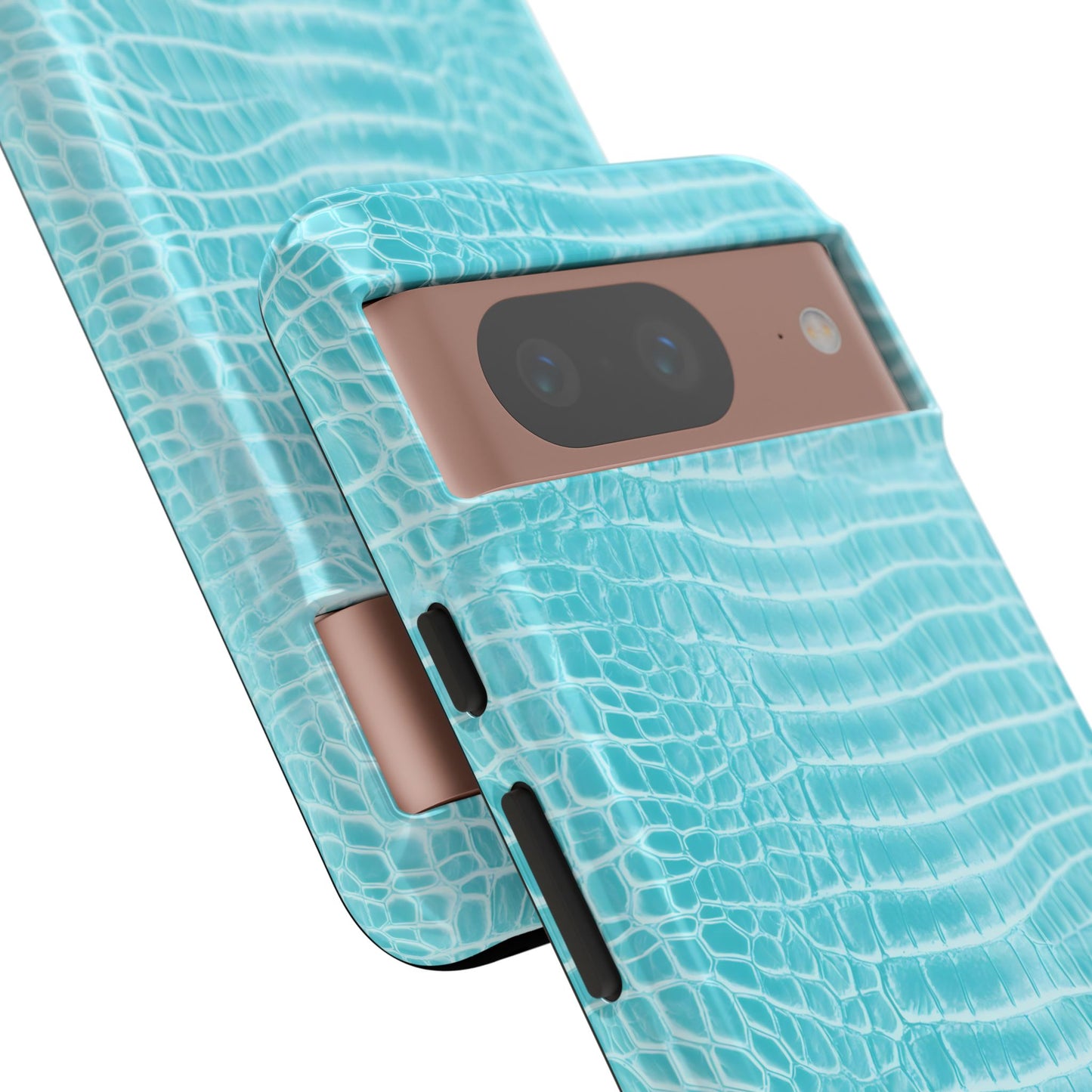 Luxe Leather in Aqua - Tough Phone Case