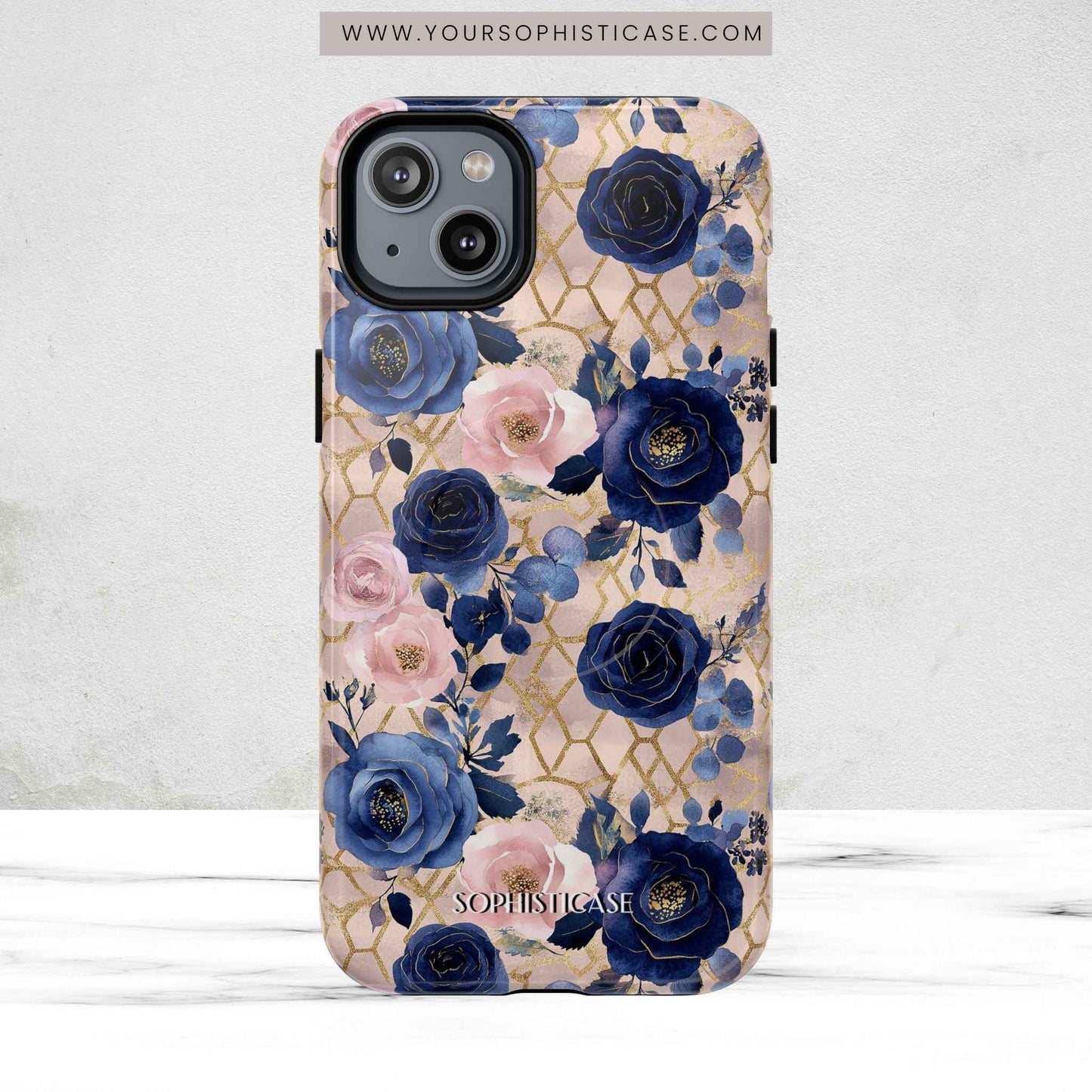 Royal Floral in Navy Blush - iPhone Magsafe Case