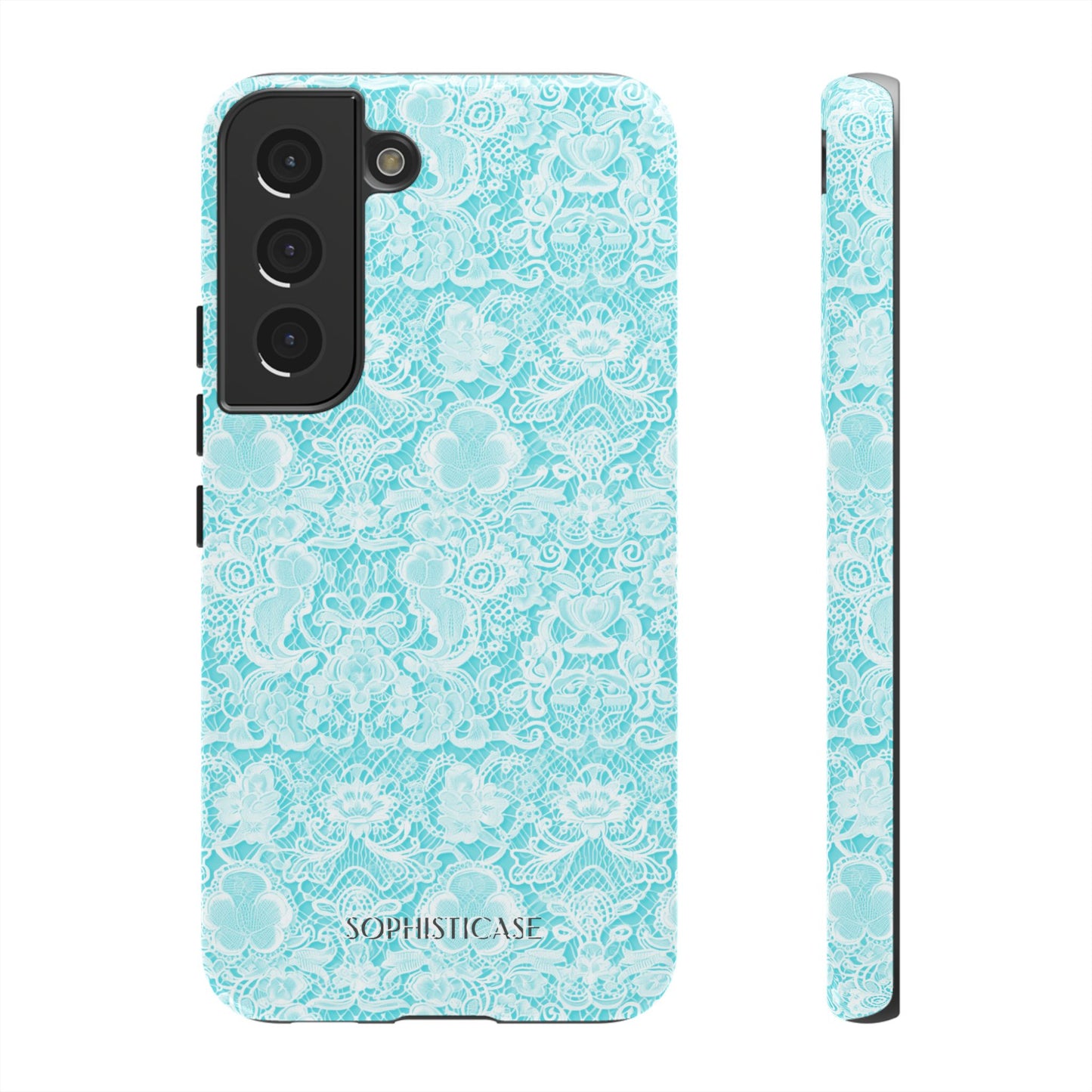 Luxe Lace in Aqua - Tough Phone Case