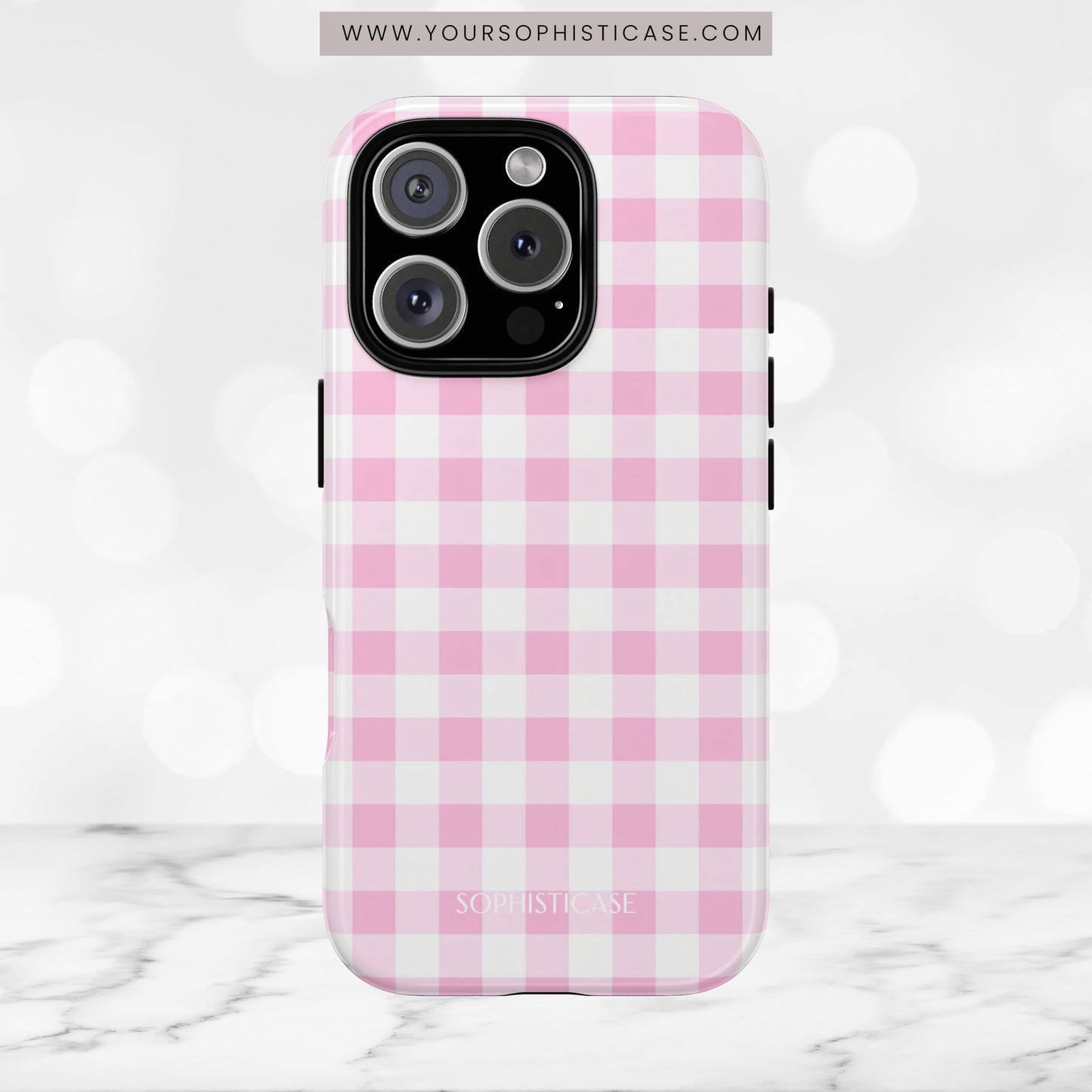 Gingham in Pink - Tough Phone Case
