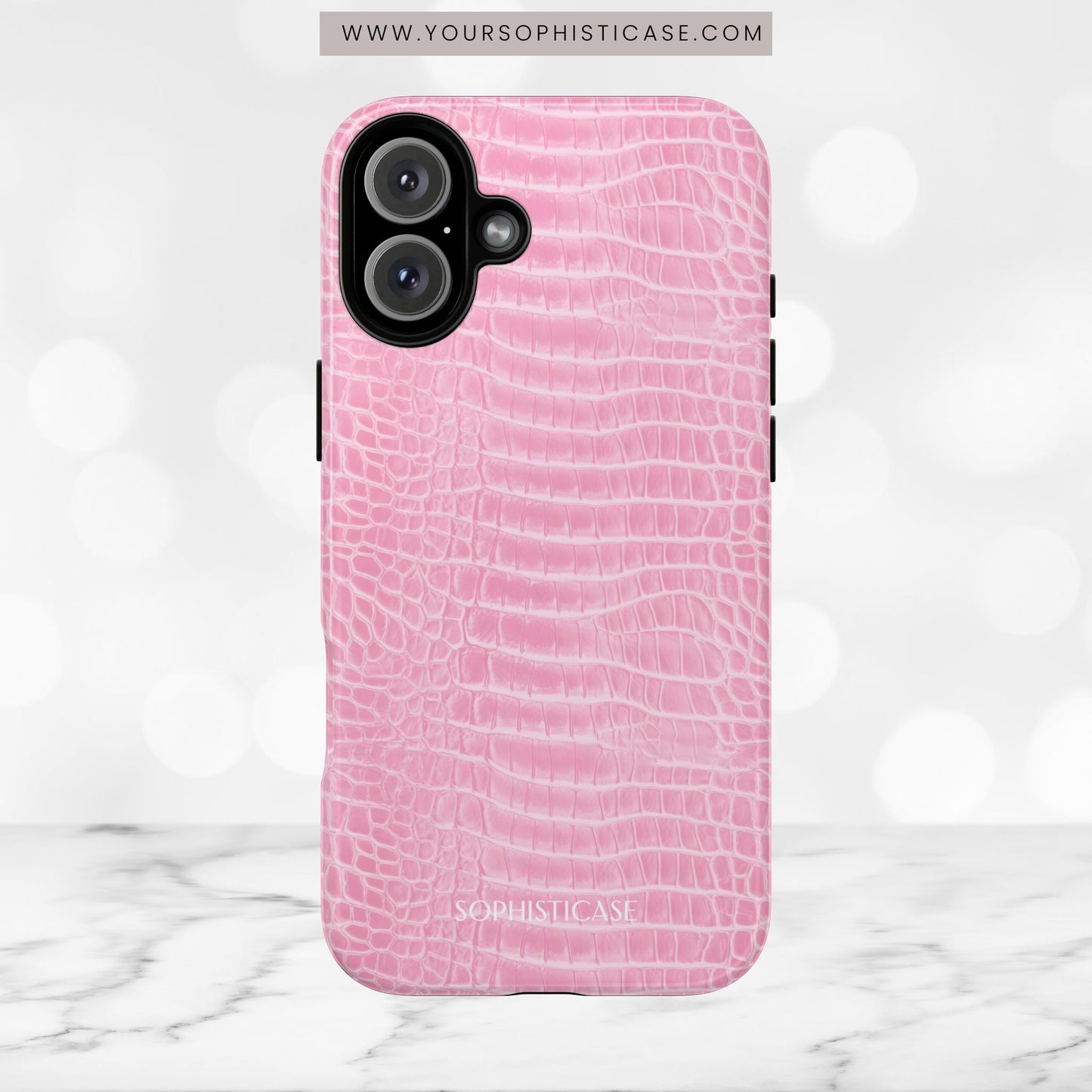 Luxe Leather in Pink - iPhone Case