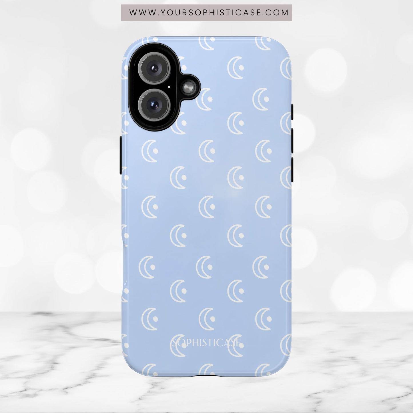 Moon Phase in Baby Blue - iPhone Case
