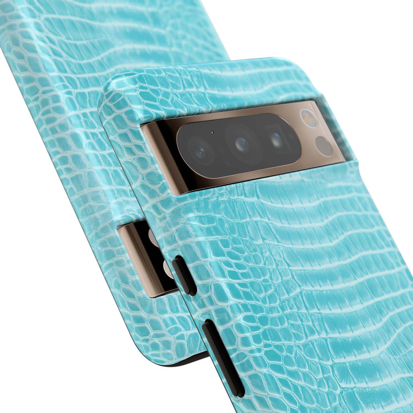 Luxe Leather in Aqua - Tough Phone Case