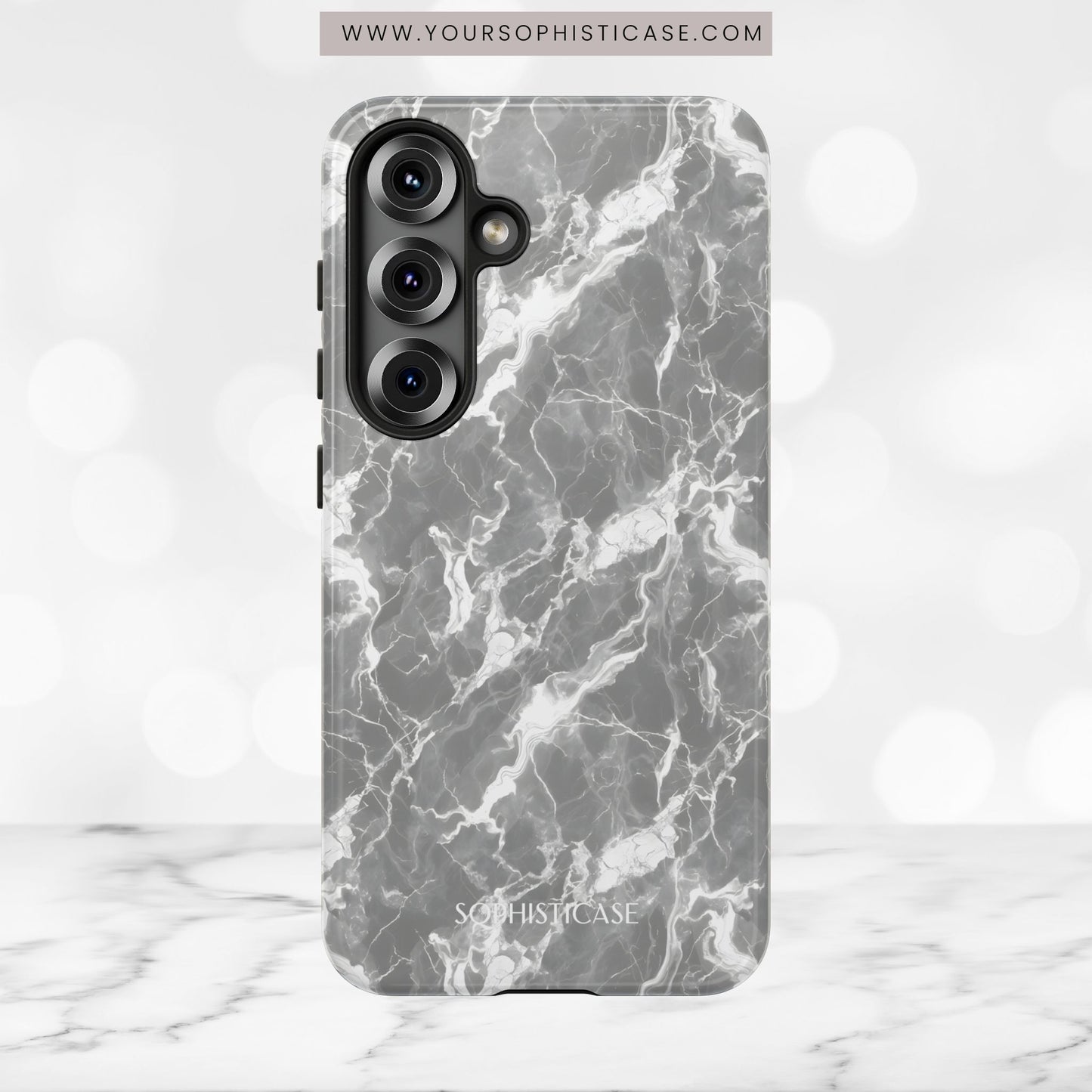 Marble Crush in Charcoal Grey - Tough Phone Case