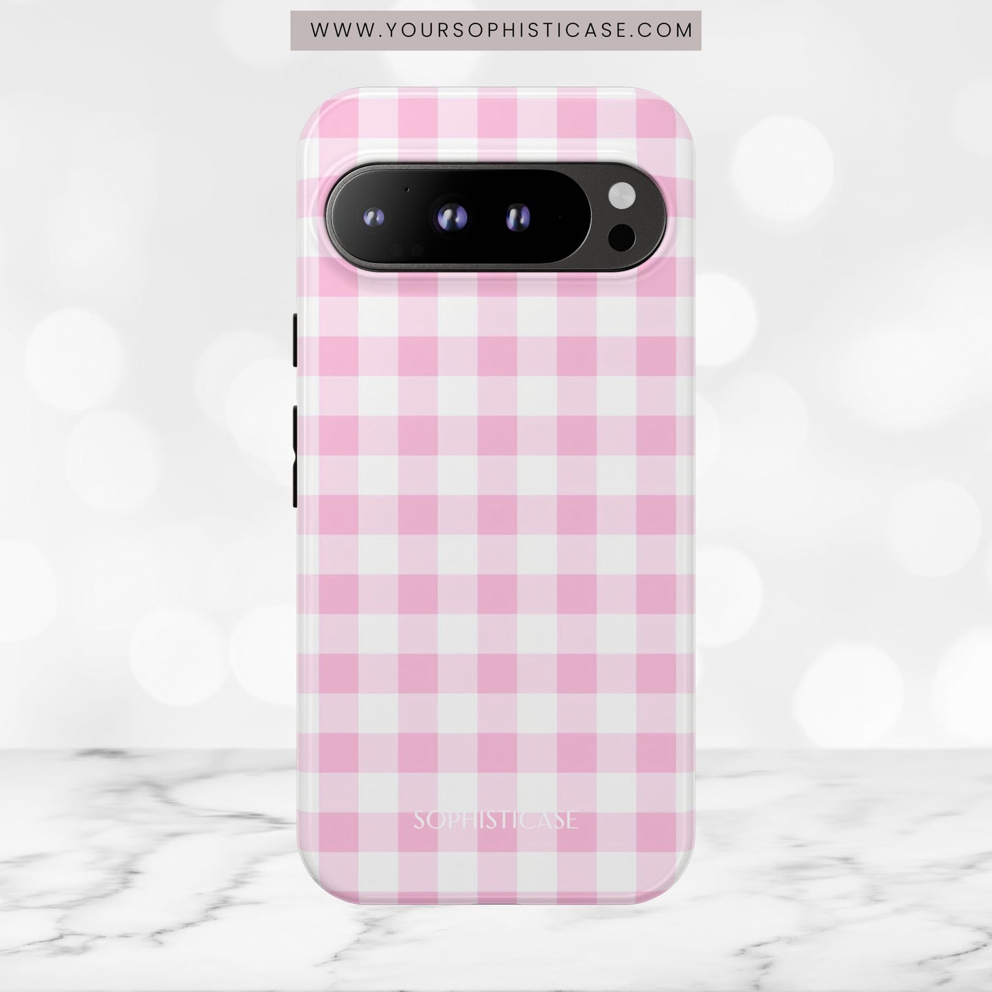 Gingham in Pink - Tough Phone Case
