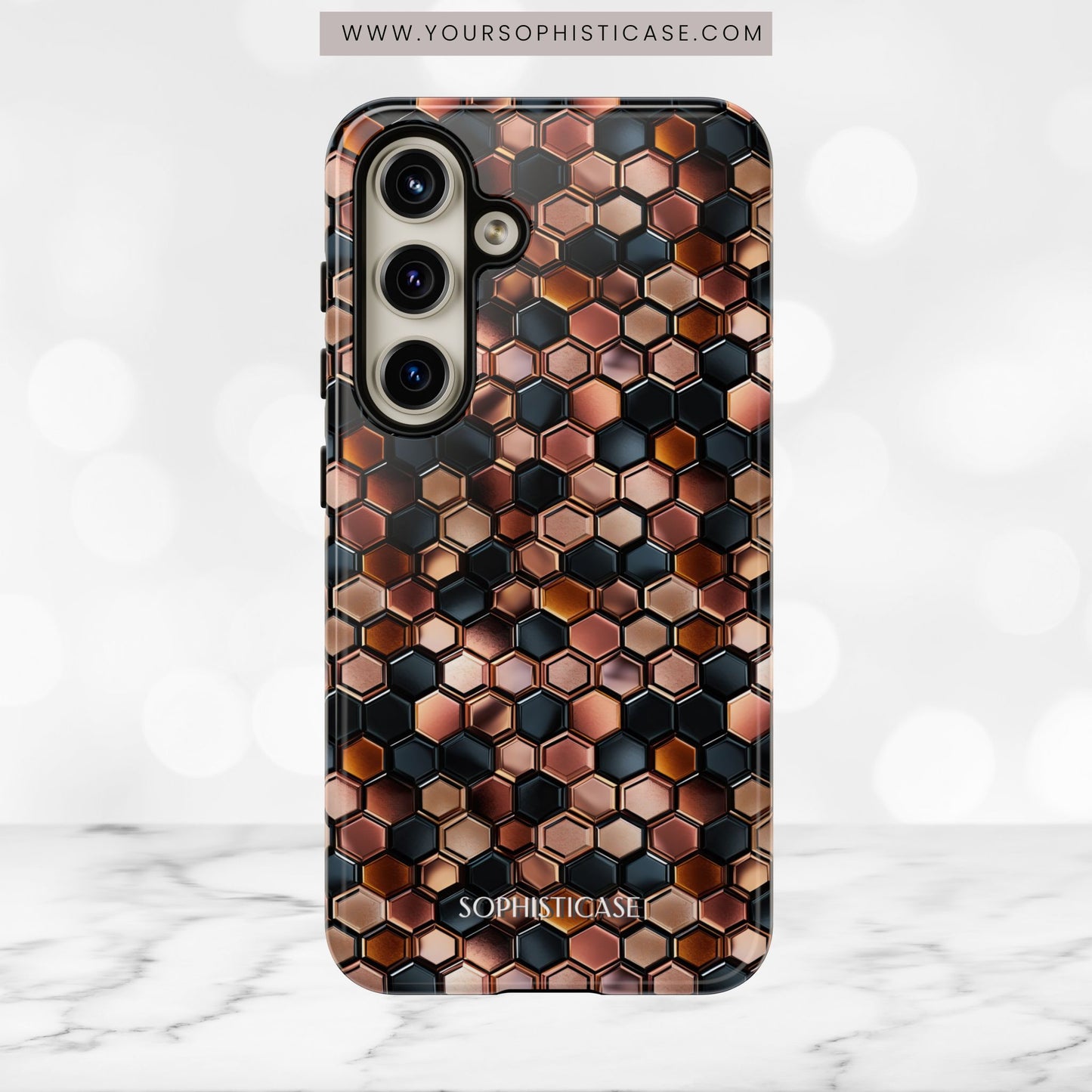 Rose' Runway in Honeycomb Mosaic - Tough Phone Case