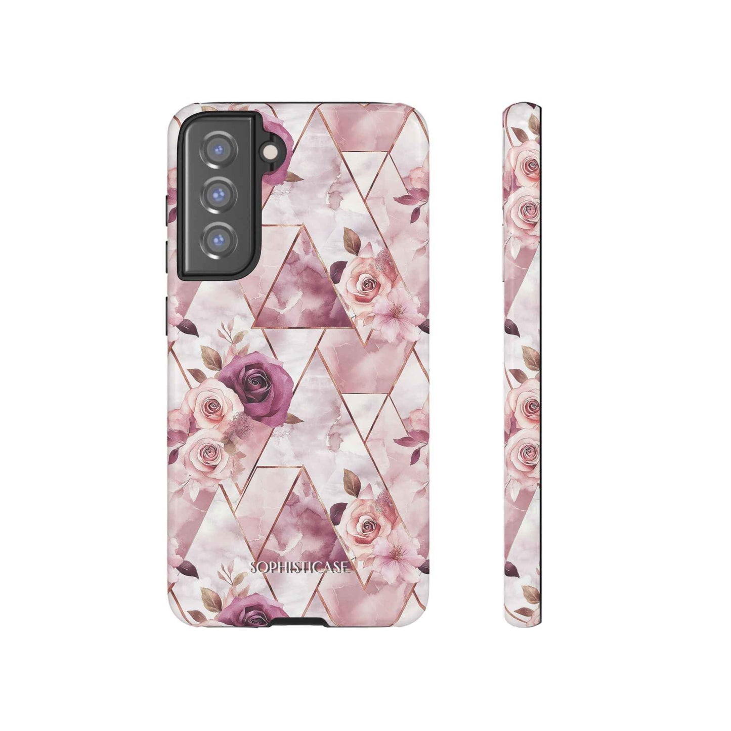 Royal Floral in Plum Chevron - Tough Phone Case