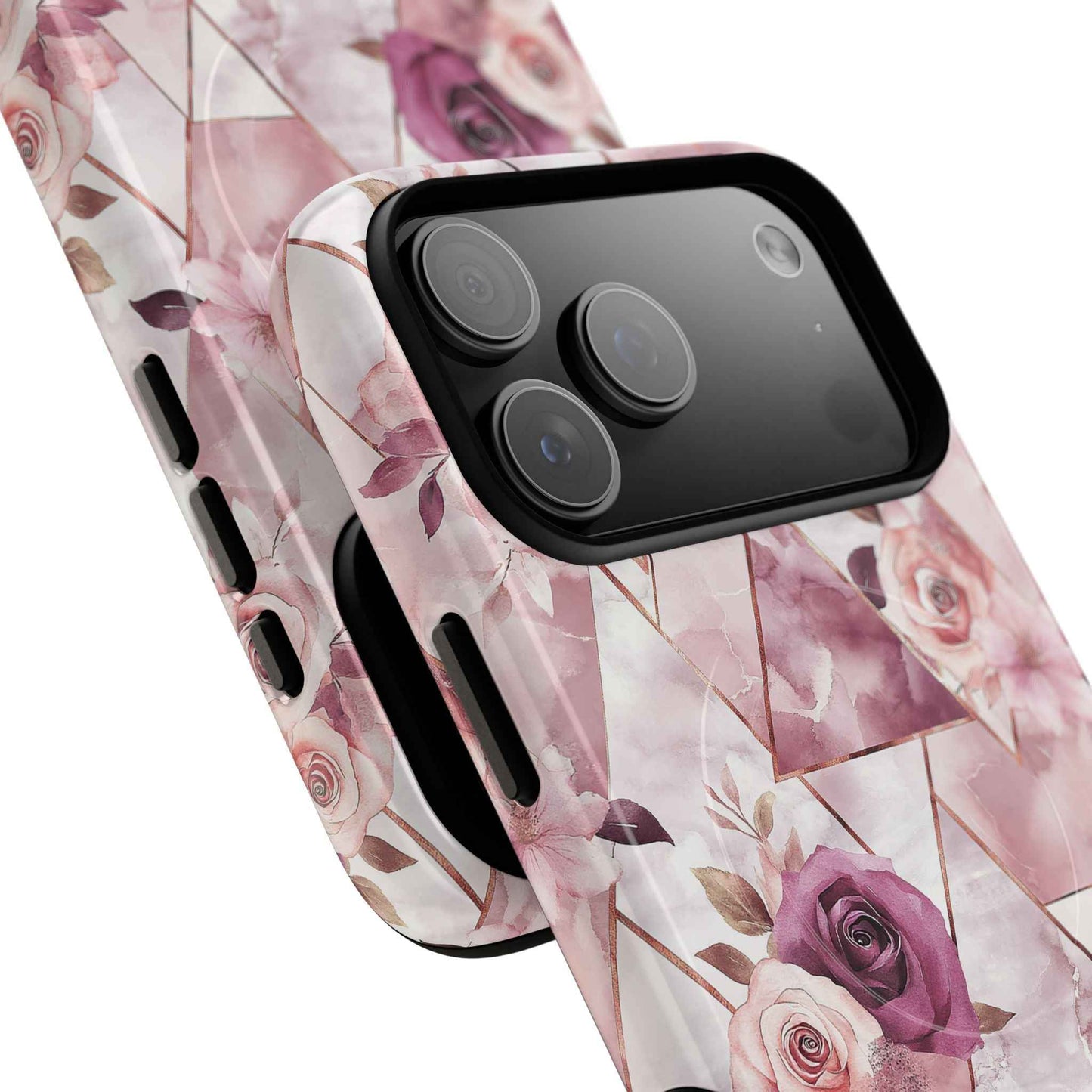 Royal Floral in Plum Chevron - iPhone Magsafe Case