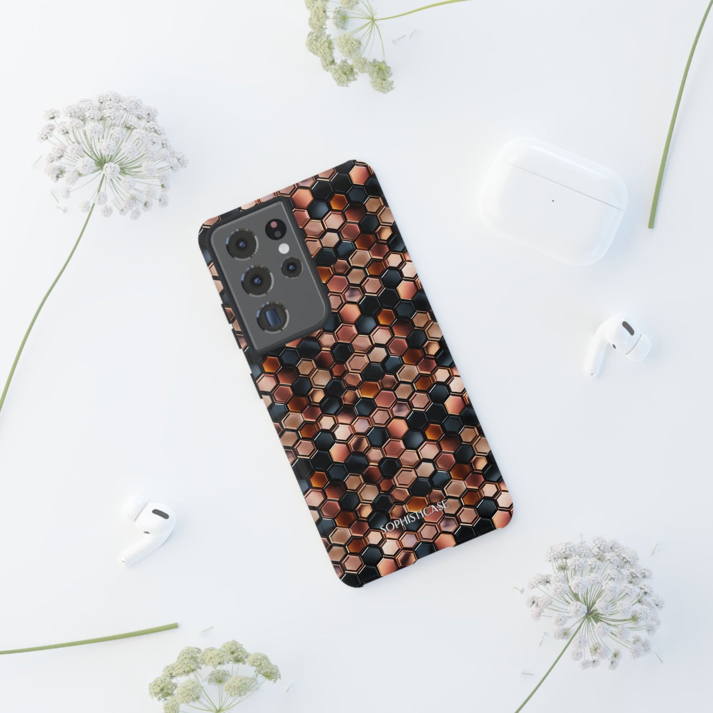 Rose' Runway in Honeycomb Mosaic - Tough Phone Case