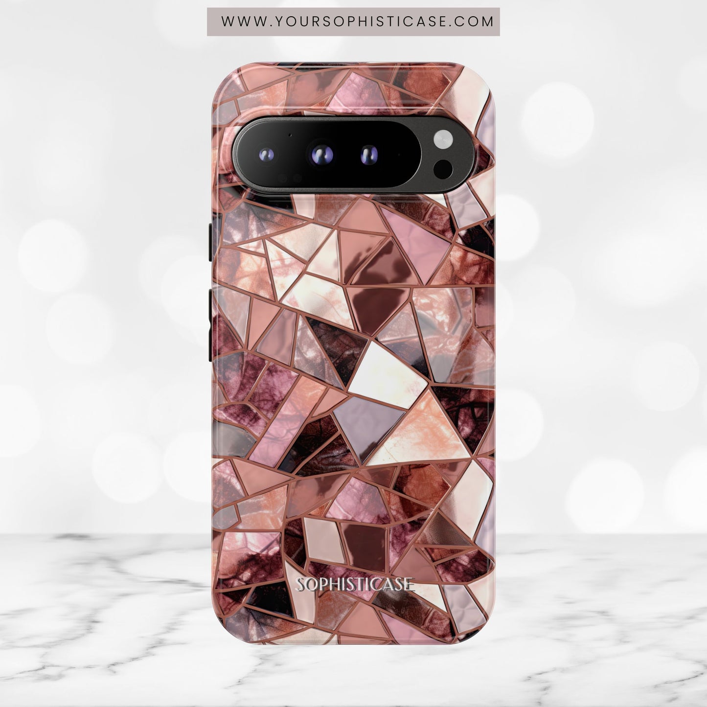 Rose' Runway in Merlot Mosaic - Tough Phone Case