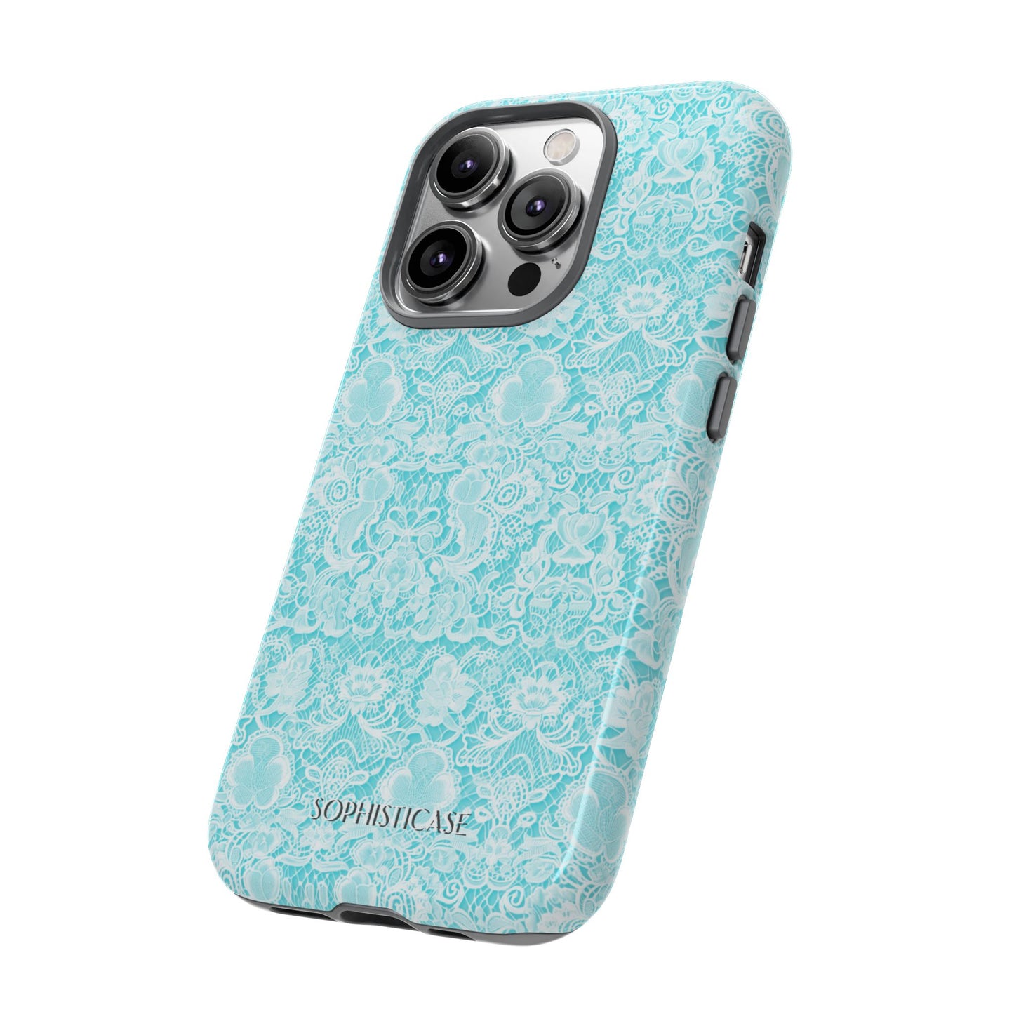 Luxe Lace in Aqua - iPhone Case