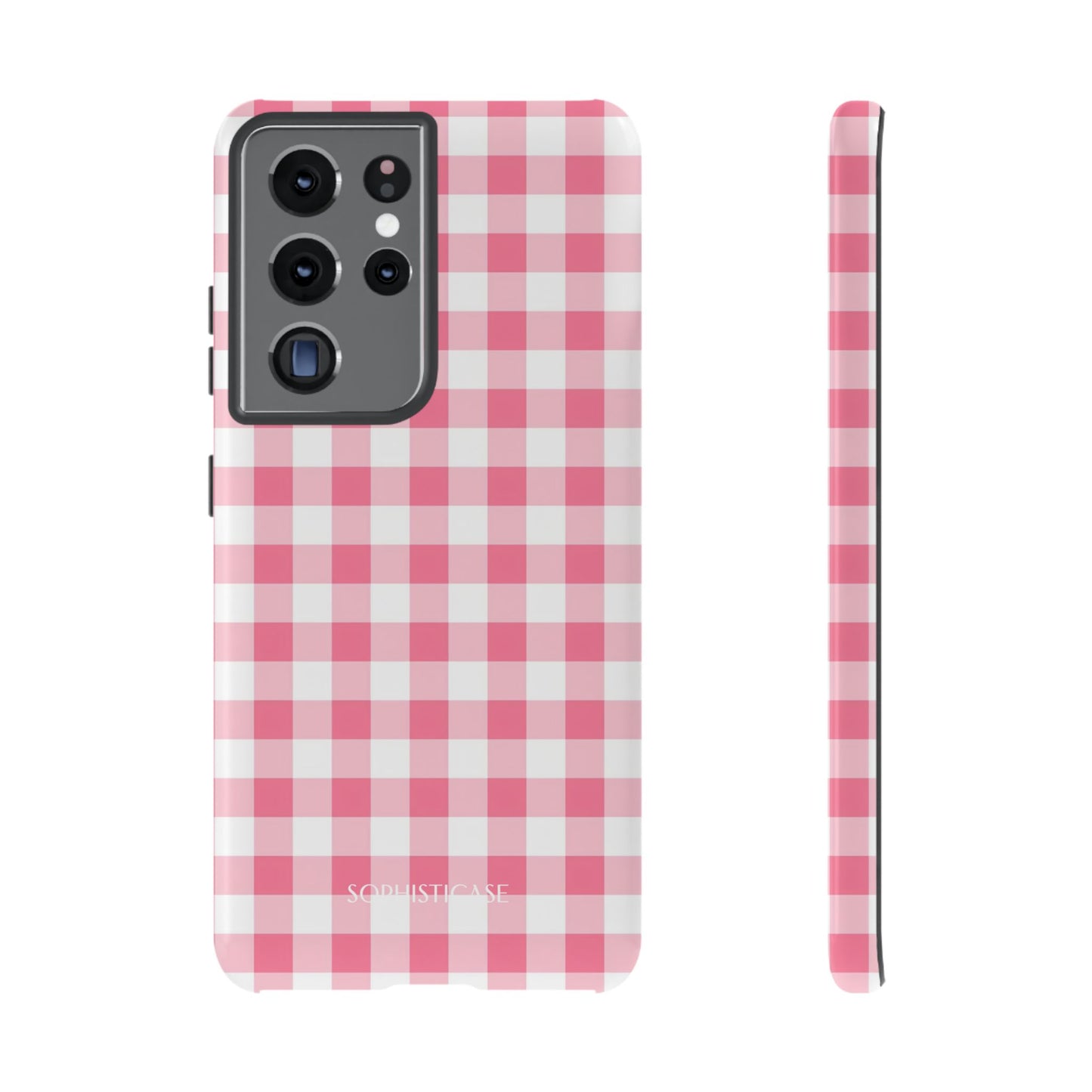 Gingham in Salmon - Tough Phone Case