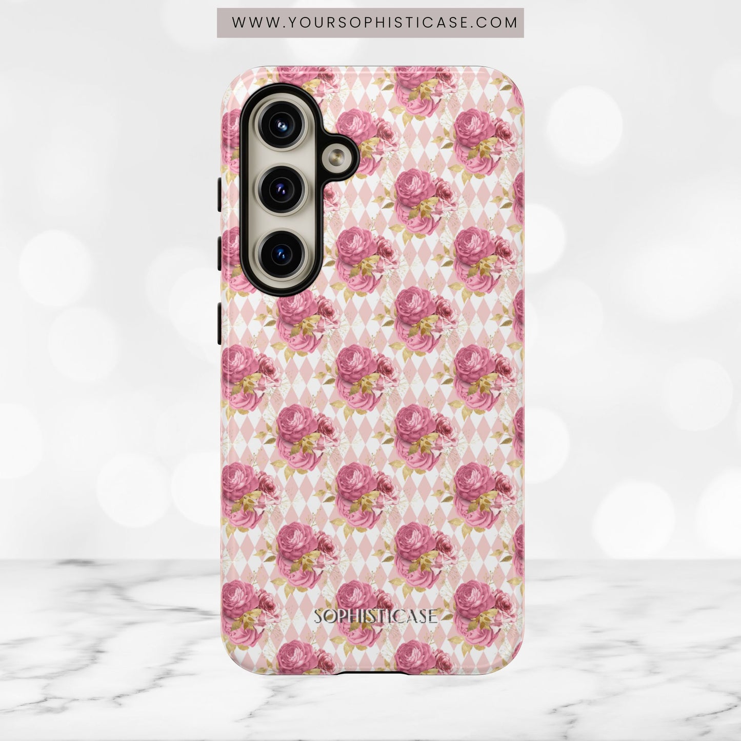 Rose Diamond Romance in Sienna - Tough Phone Case