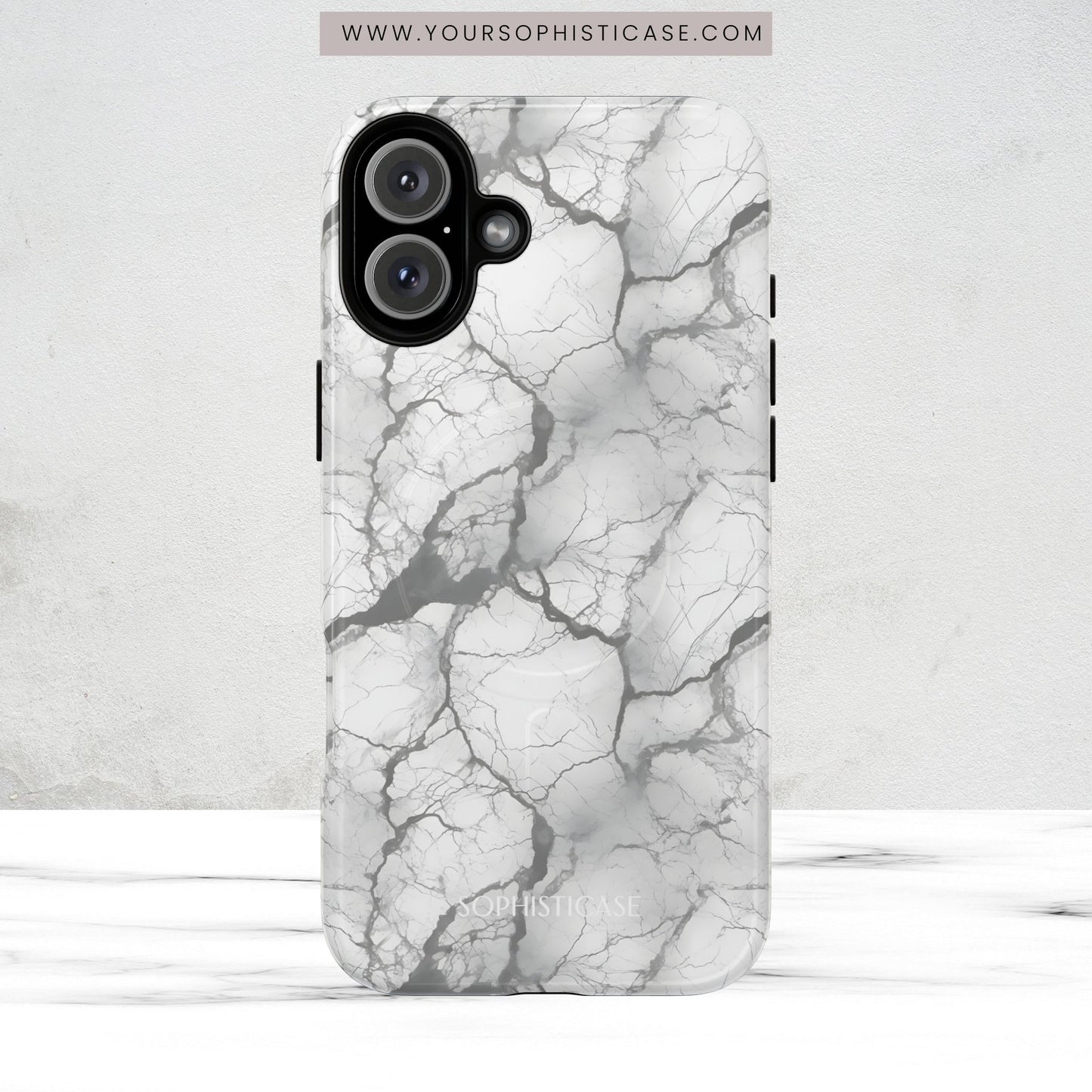 Marble Opulence in Charcoal Grey - Magsafe Case