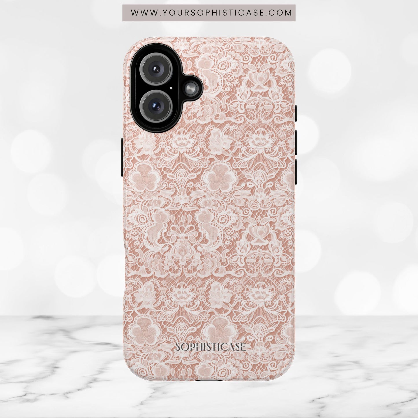 Luxe Lace in Brown - iPhone Case