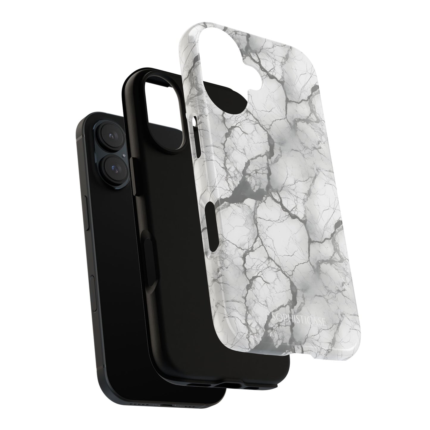 Marble Opulence in Charcoal Grey - iPhone Case