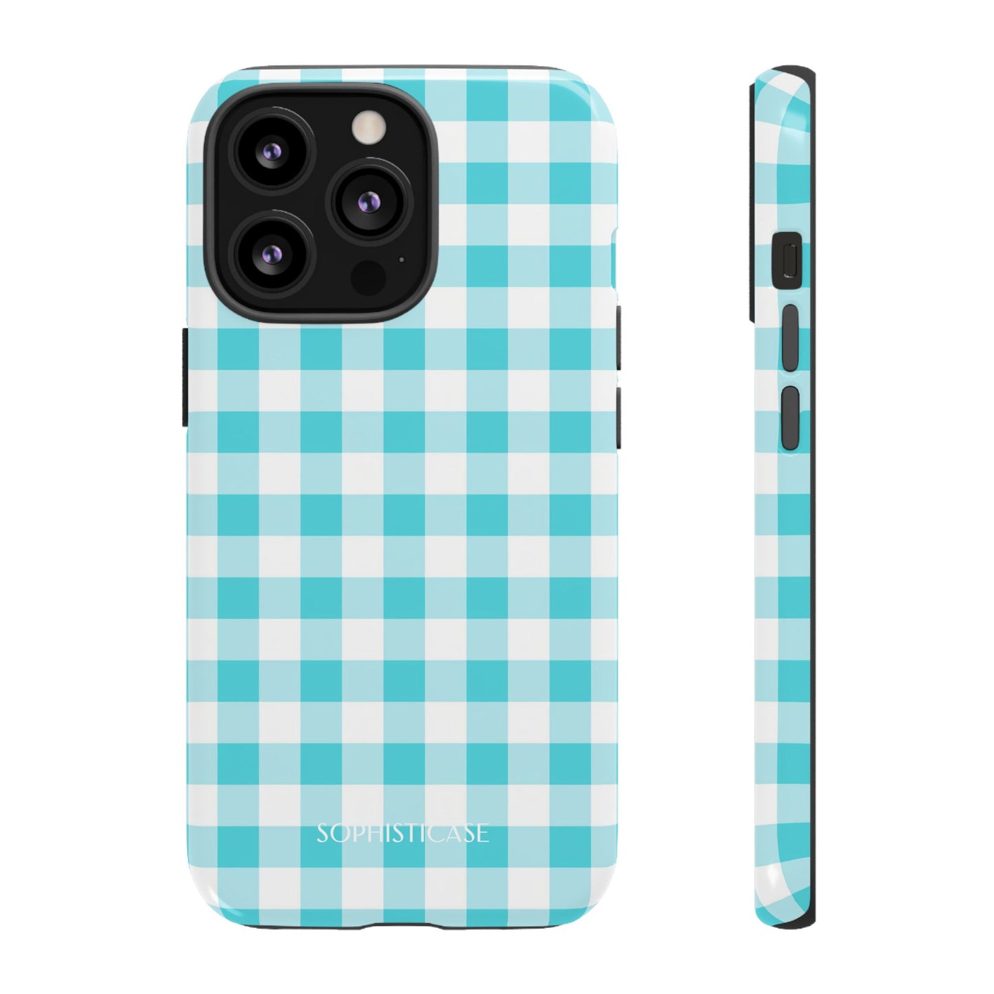 Gingham in Aqua - iPhone Magsafe Case