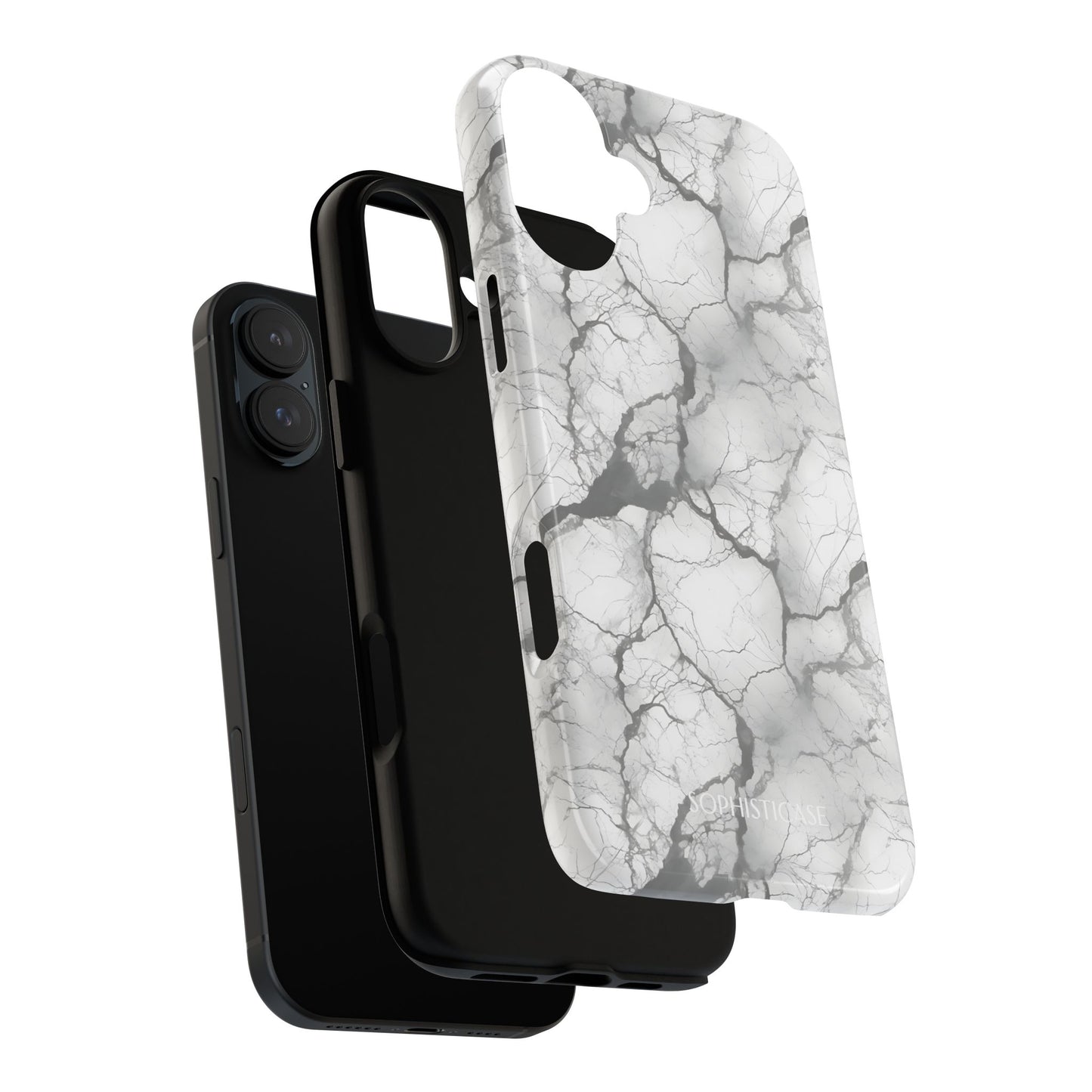 Marble Opulence in Charcoal Grey - Tough Phone Case
