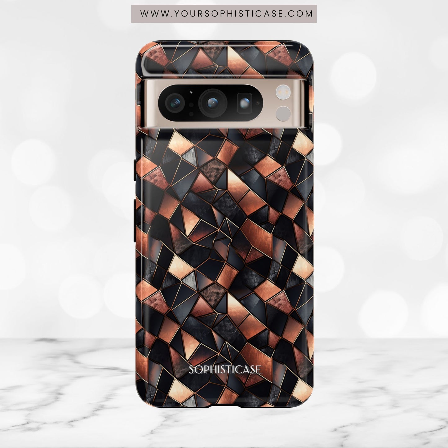 Rose' Runway in Noir Mosaic - Tough Phone Case