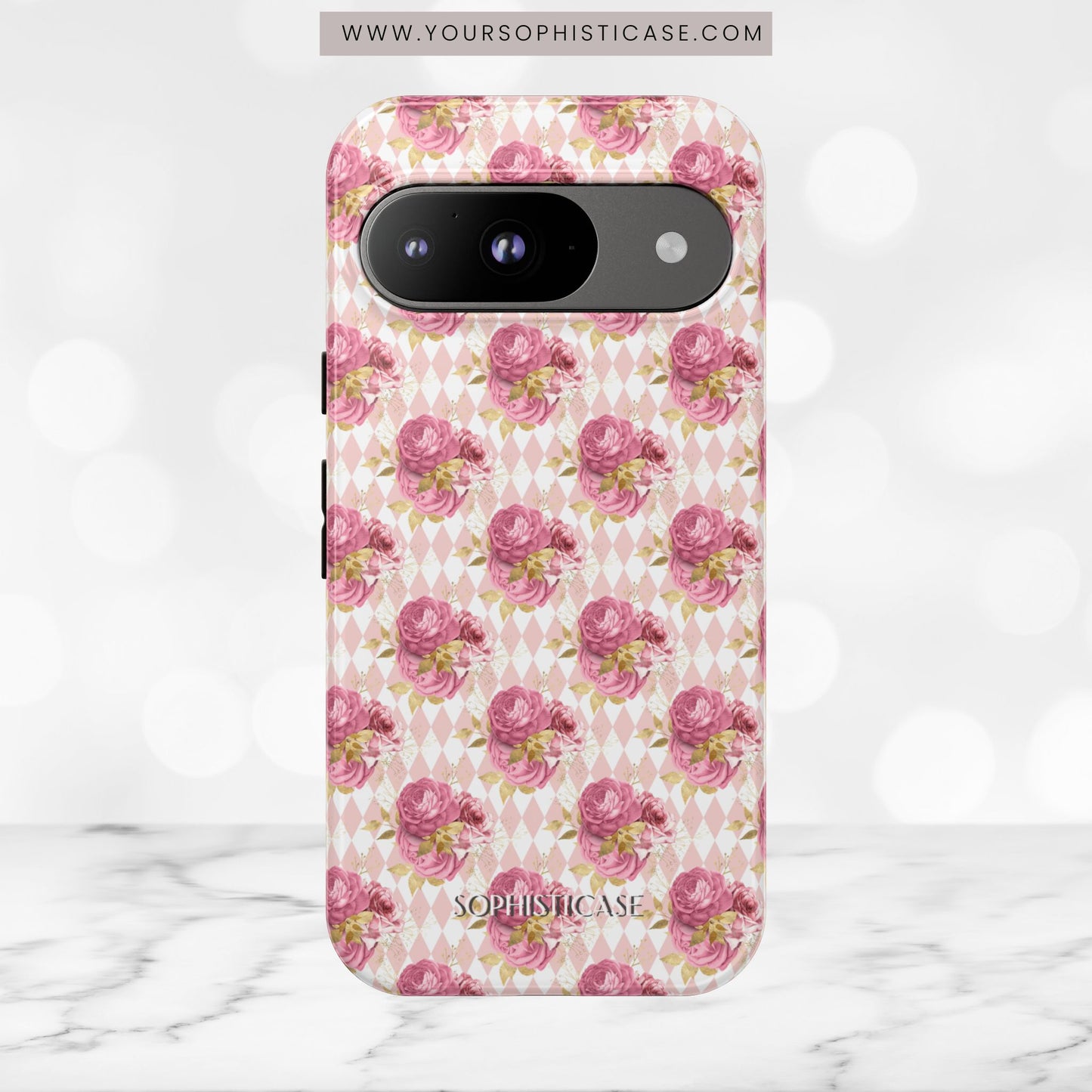 Rose Diamond Romance in Sienna - Tough Phone Case