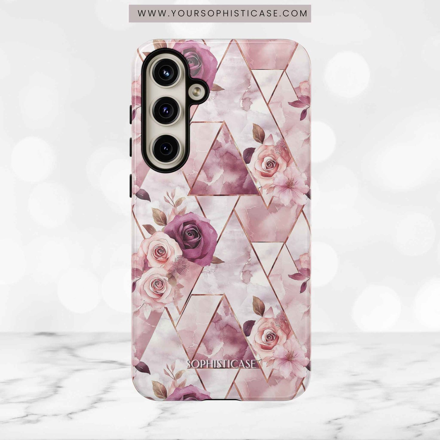Royal Floral in Plum Chevron - Tough Phone Case