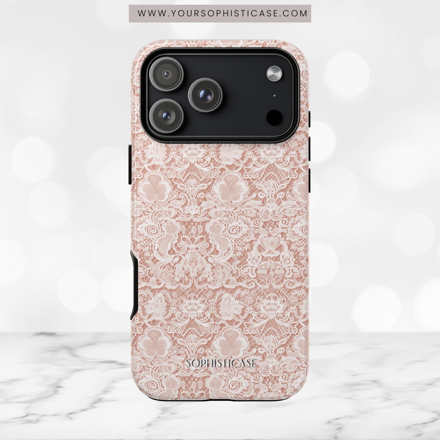 Luxe Lace in Brown - iPhone Case