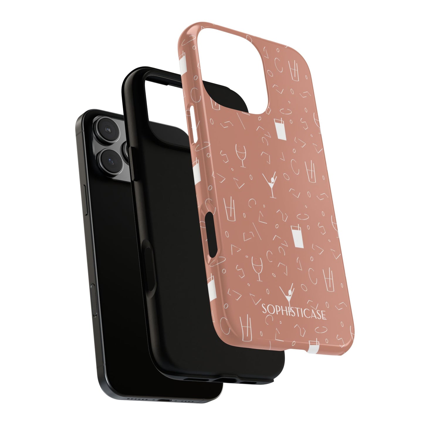 Cocktail Hour in Brown - Drop Proof Phone Case for iPhone