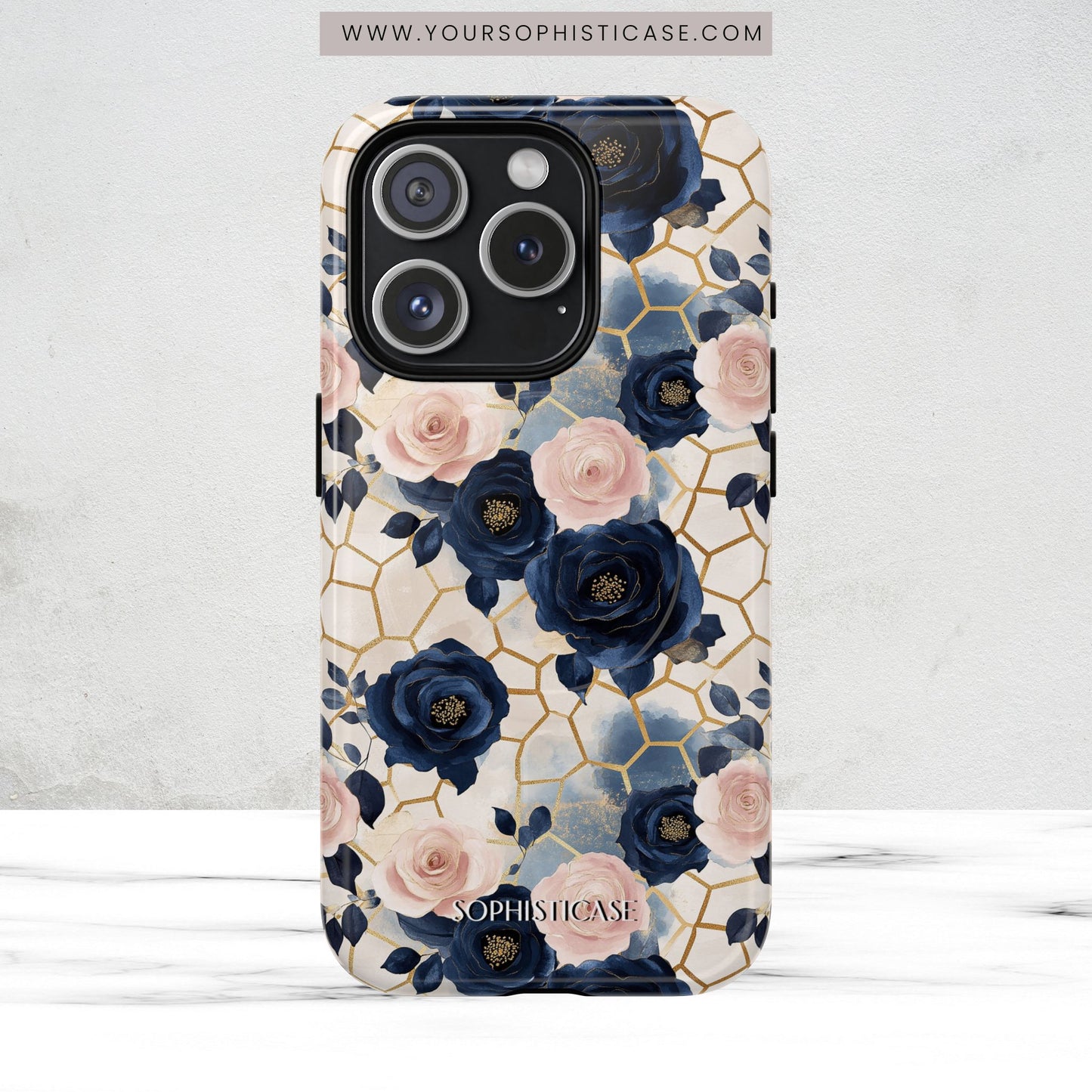 Royal Floral in Navy Hive - iPhone Magsafe Case