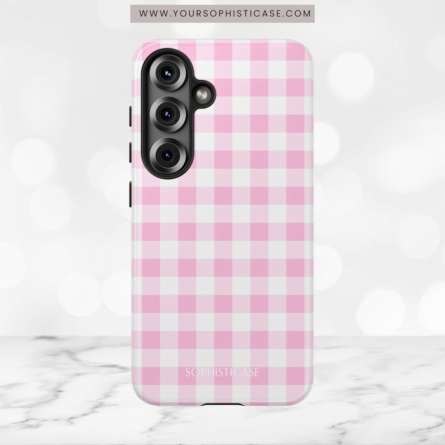 Gingham in Pink - Tough Phone Case