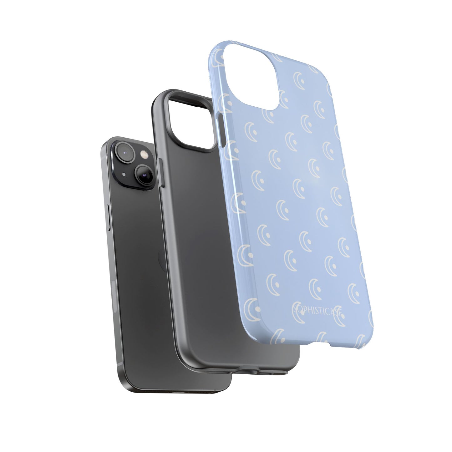 Moon Phase in Baby Blue - iPhone Case