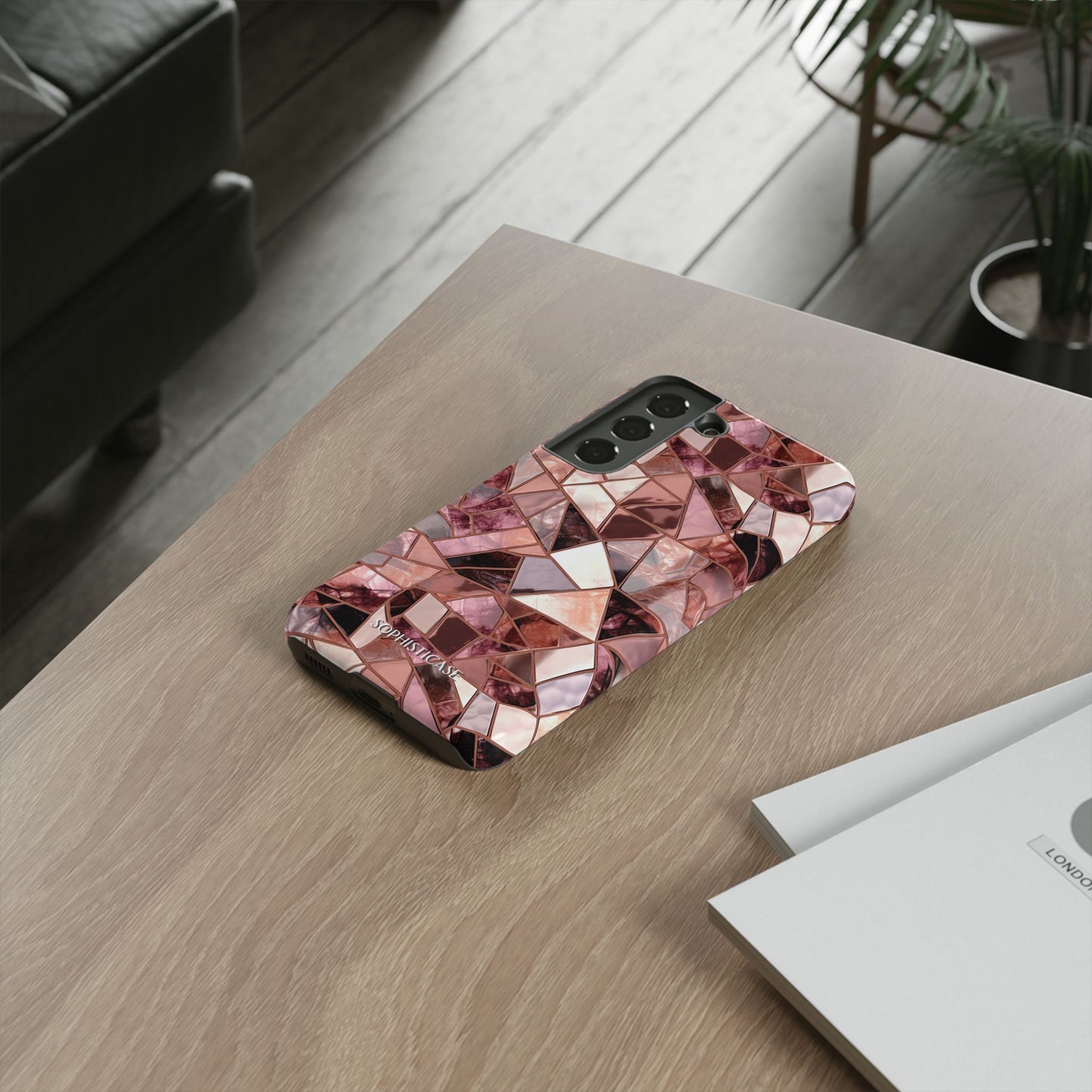 Rose' Runway in Merlot Mosaic - Tough Phone Case