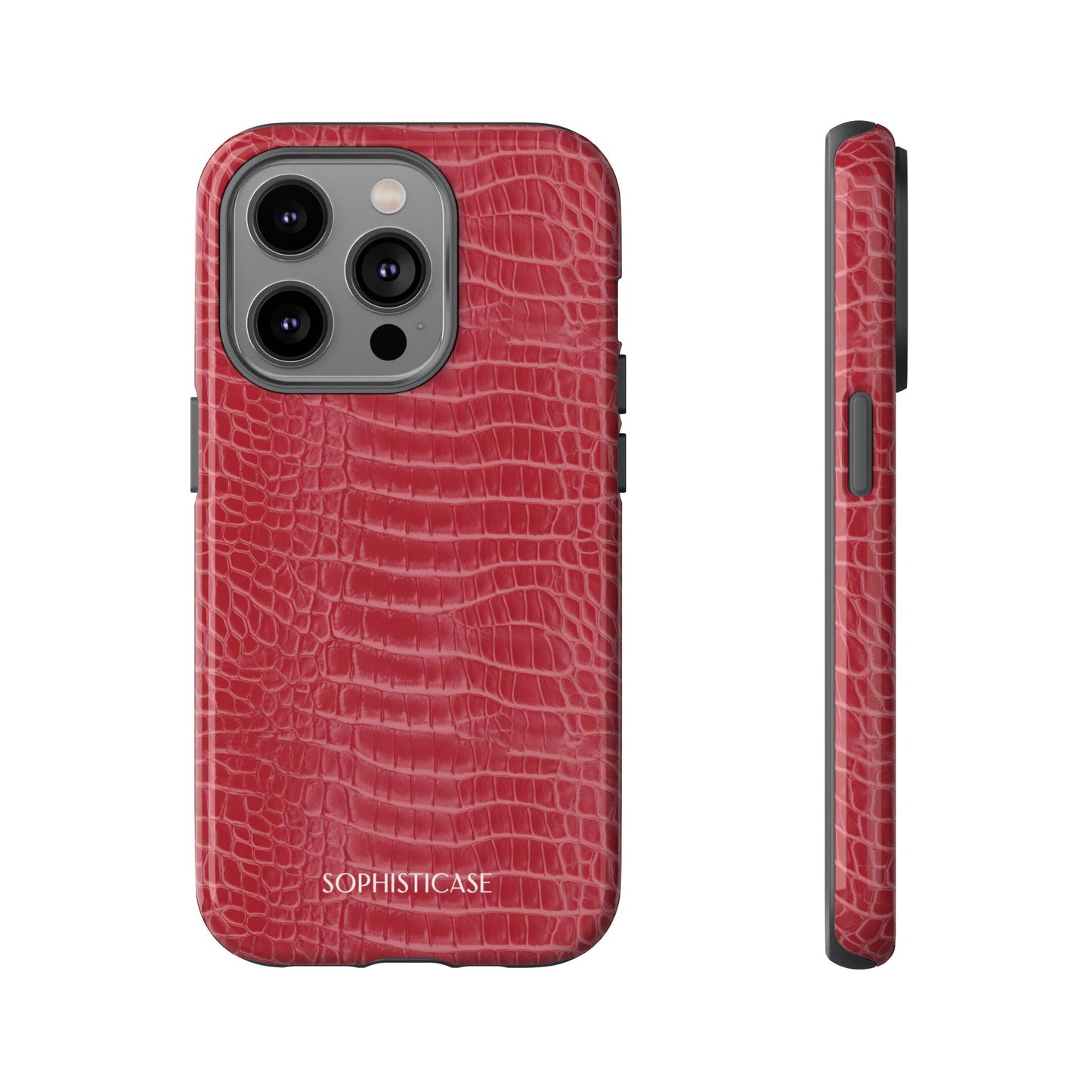 Luxe Leather in Cherry Red - iPhone Case