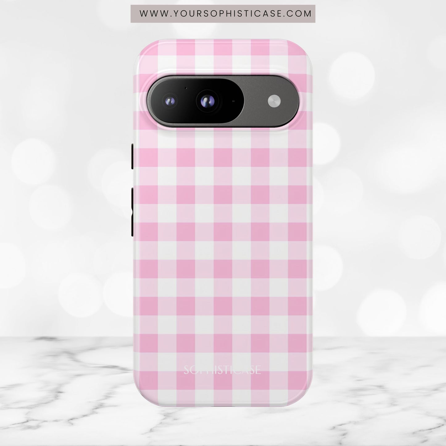 Gingham in Pink - Tough Phone Case